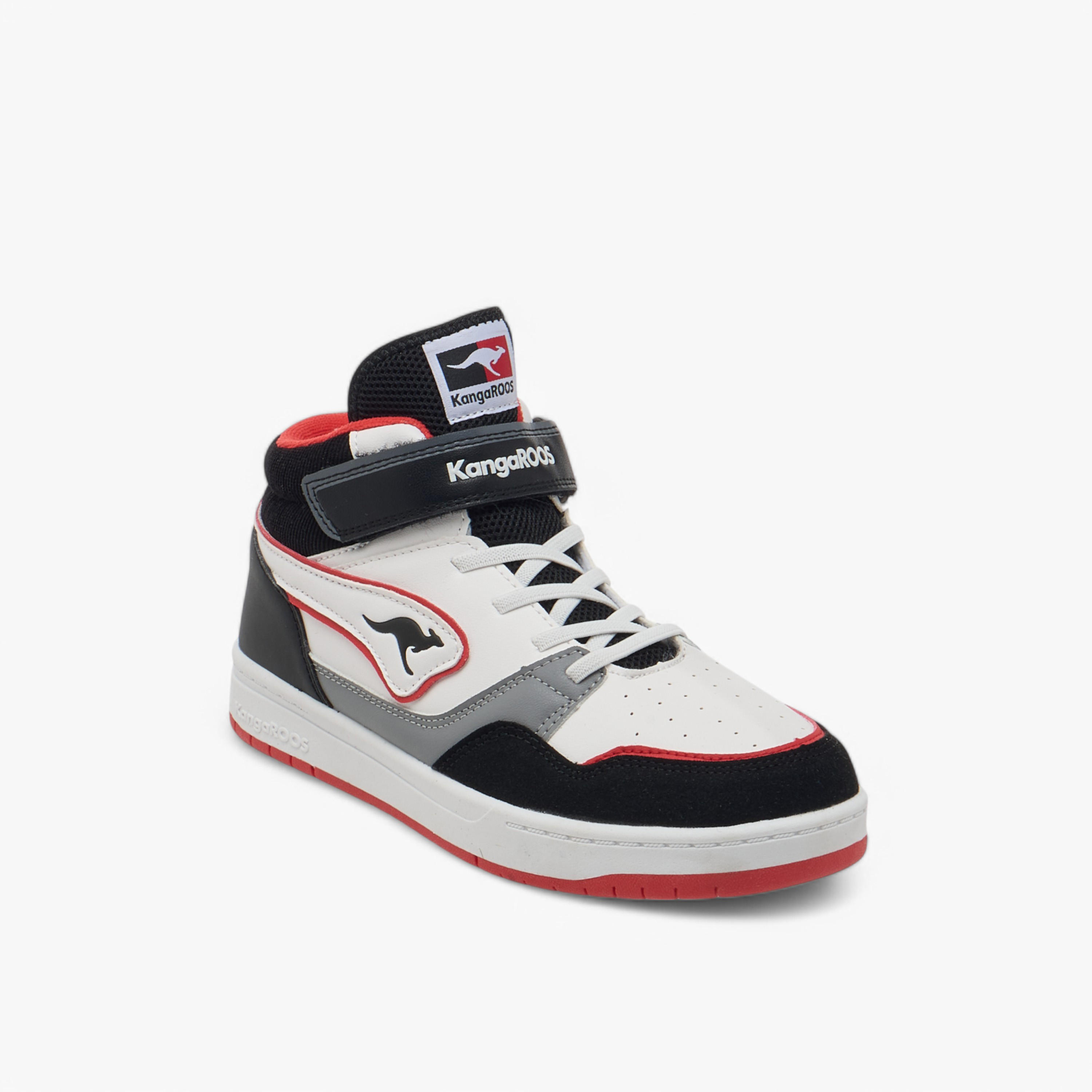 KangaROOS Women's Logo Detail High Cut Sneakers with Hook and Loop Closure-women-shoes-sneakers-image-2