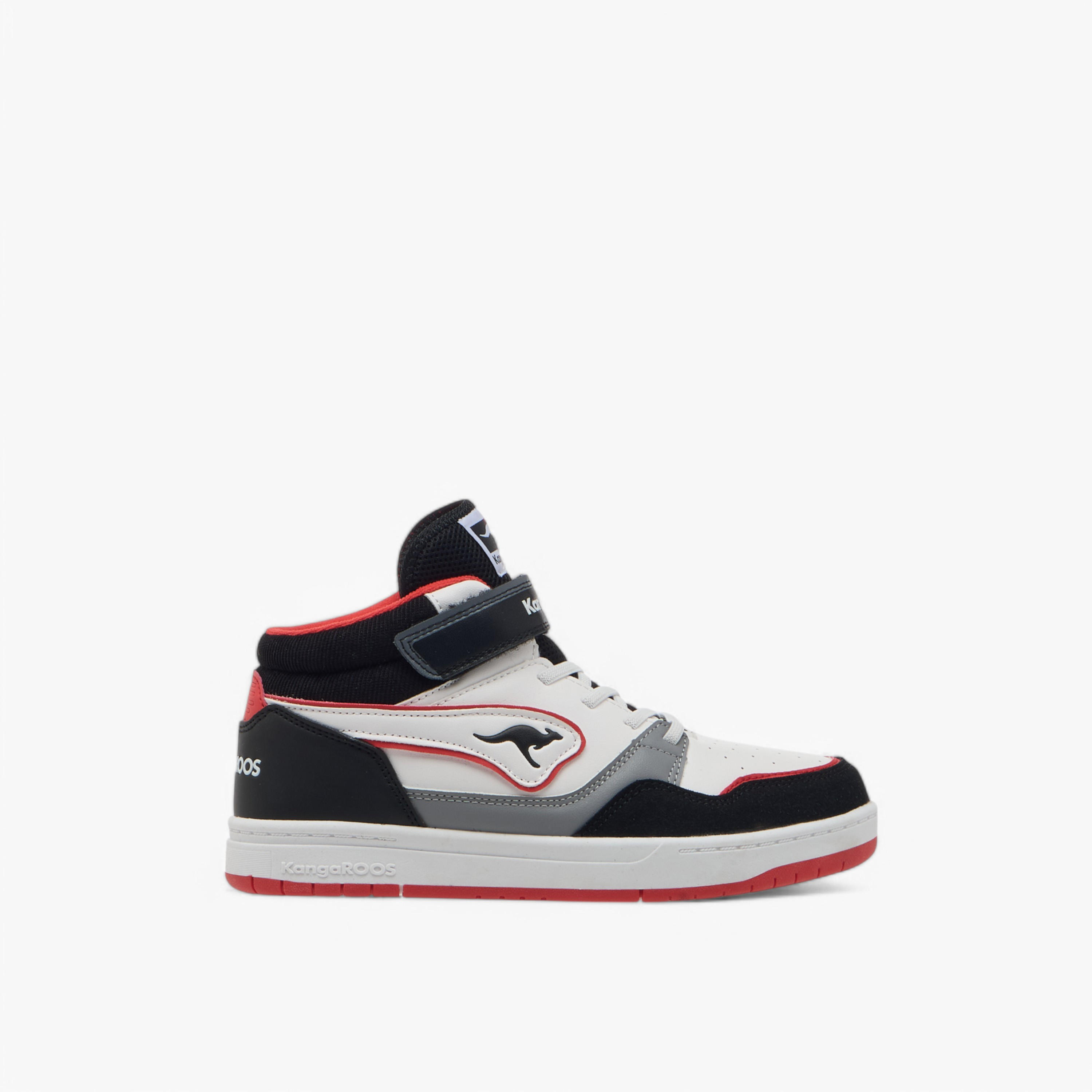 KangaROOS Women's Logo Detail High Cut Sneakers with Hook and Loop Closure-women-shoes-sneakers-image-3