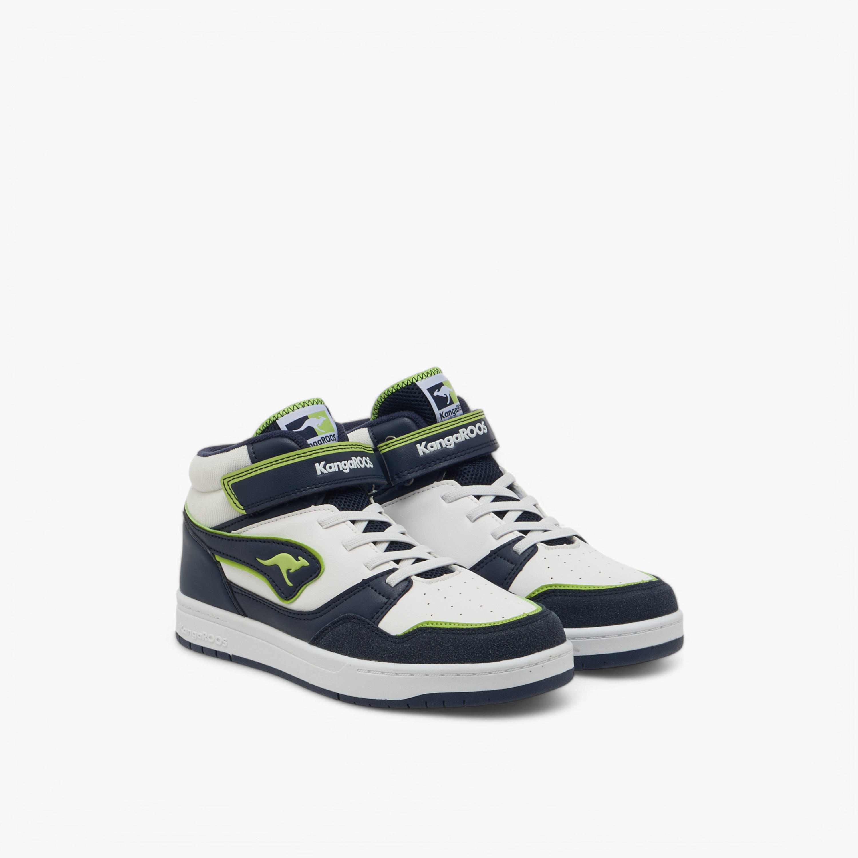 KangaROOS Women's Logo Detail High Cut Sneakers with Hook and Loop Closure-women-shoes-sneakers-image-1