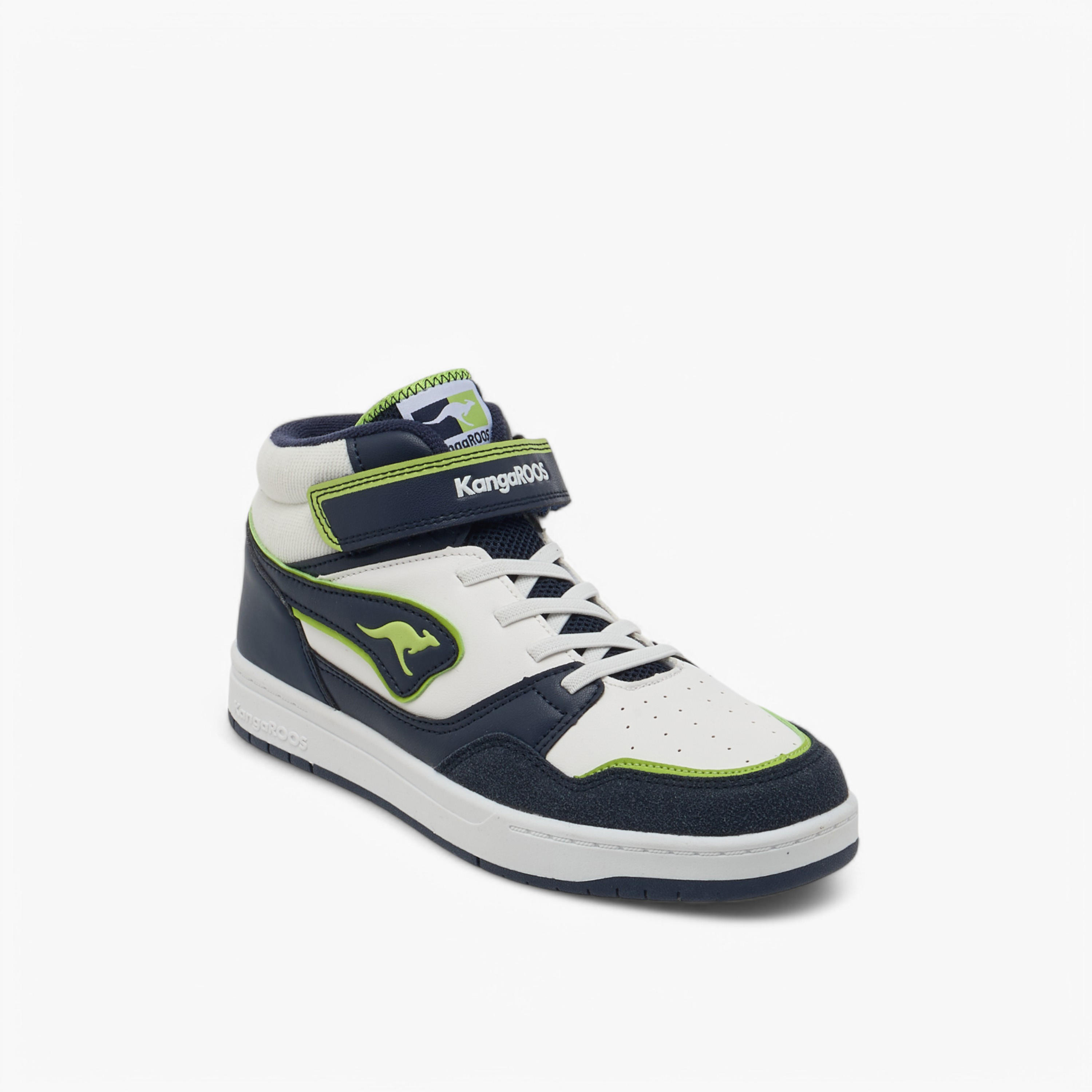 KangaROOS Women's Logo Detail High Cut Sneakers with Hook and Loop Closure-women-shoes-sneakers-image-3
