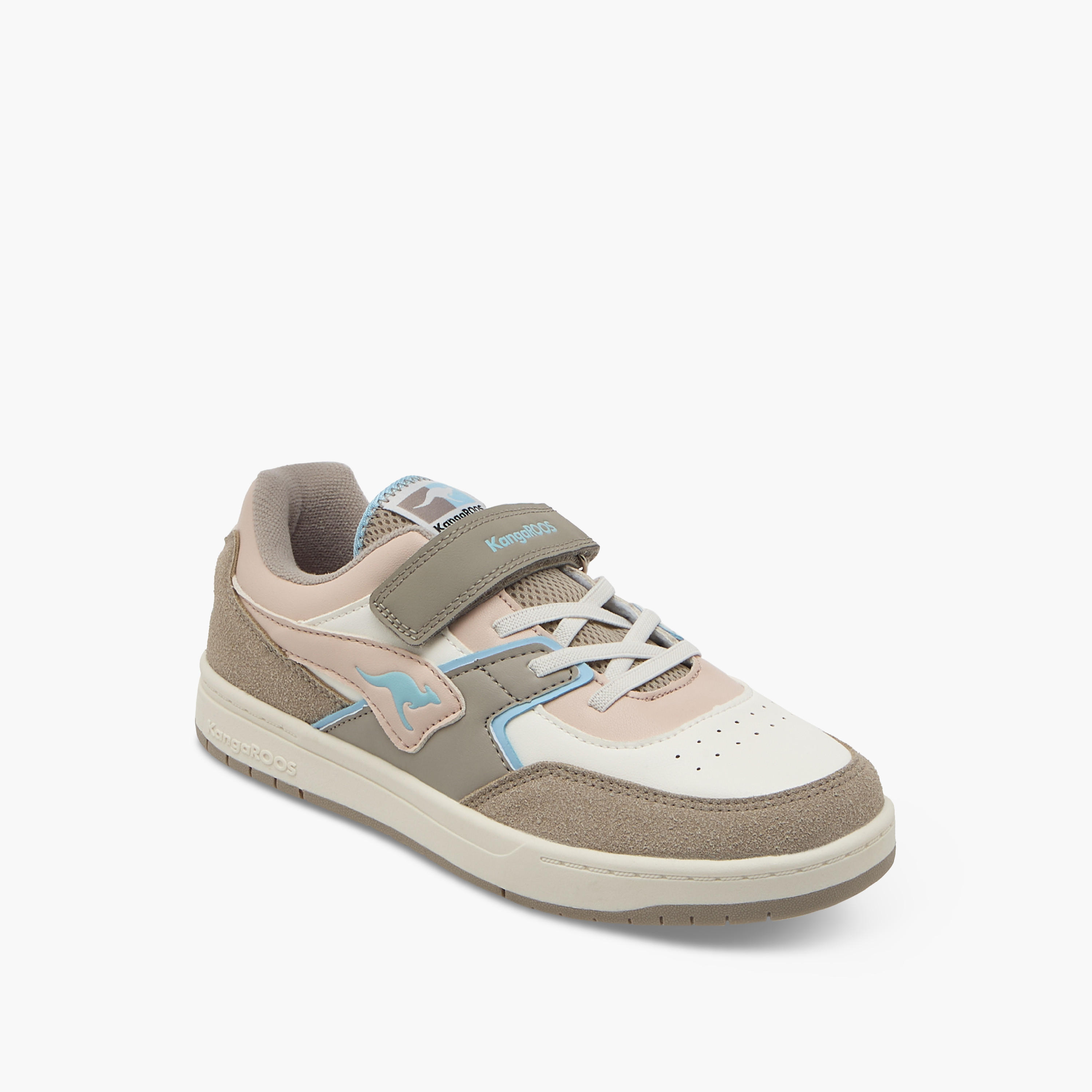 KangaROOS Girls' Panelled Sneakers with Hook and Loop Closure-girls-shoes-sneakers-image-2
