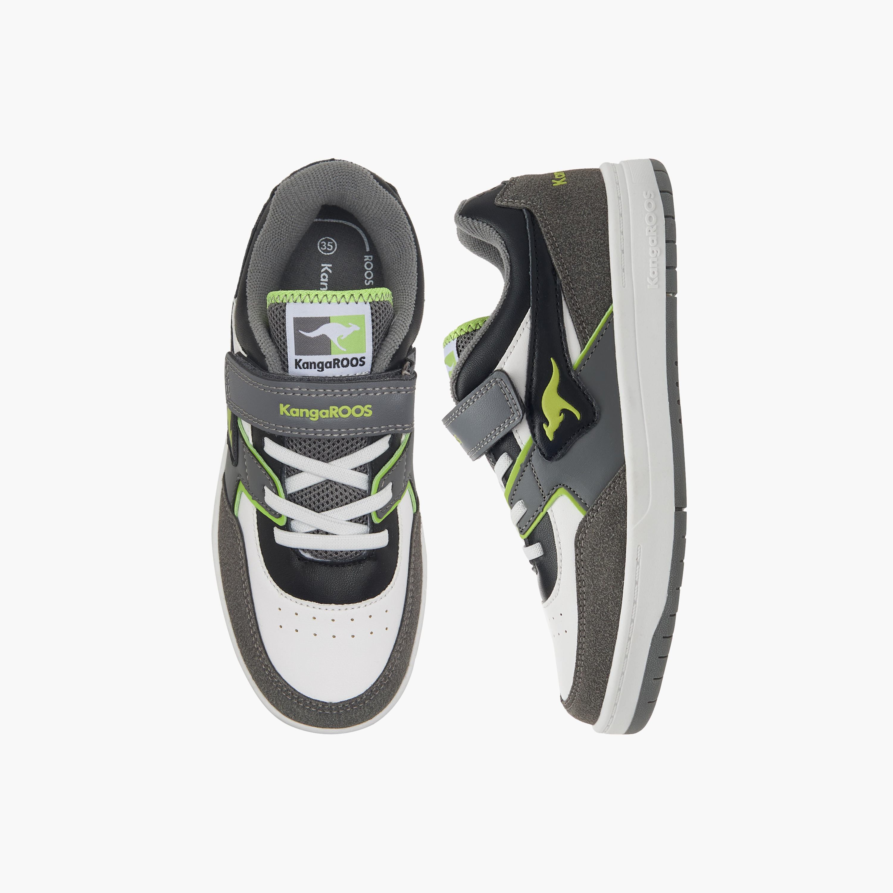 KangaROOS Girls' Panelled Sneakers with Hook and Loop Closure-girls-shoes-sneakers-image-1