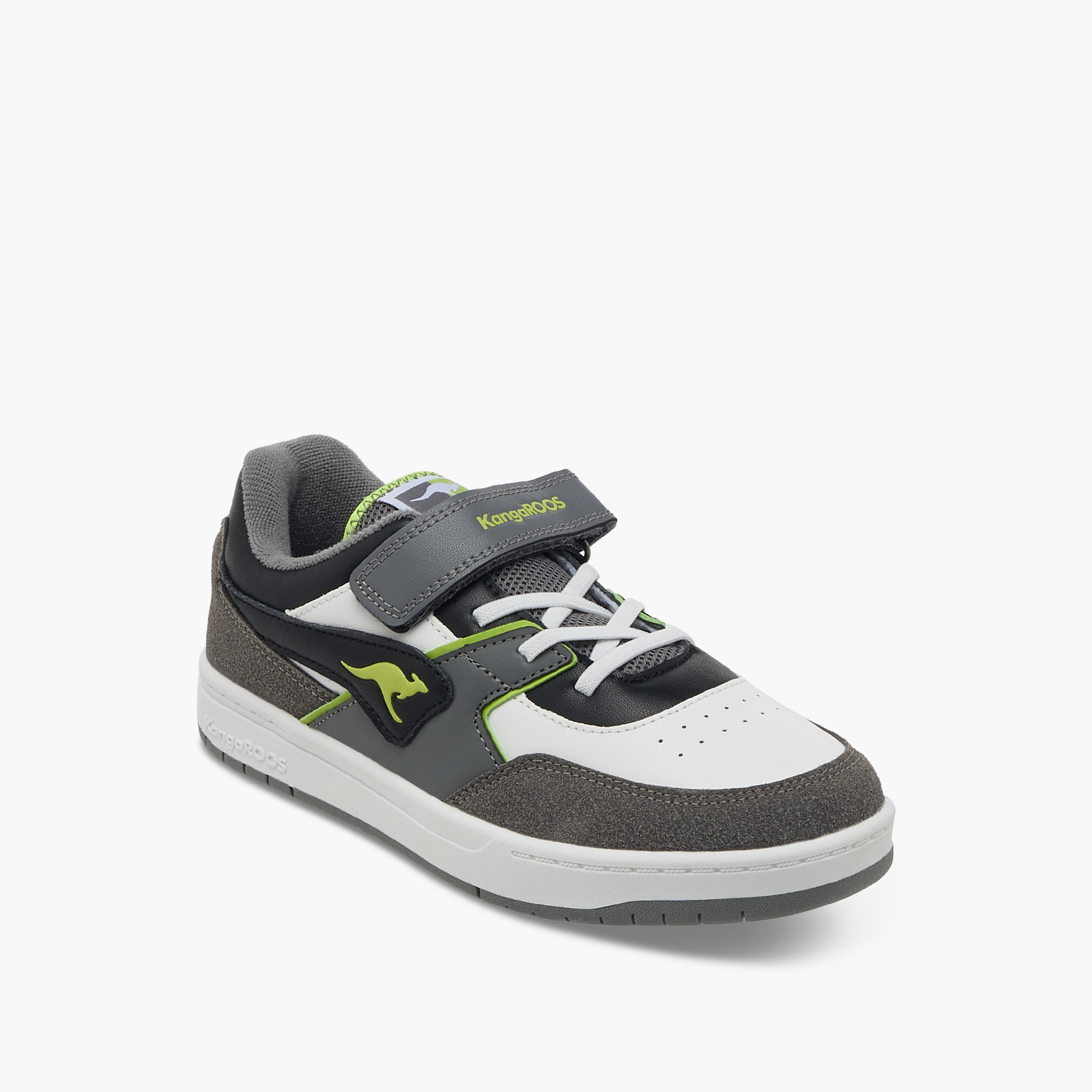 KangaROOS Girls' Panelled Sneakers with Hook and Loop Closure-girls-shoes-sneakers-image-2