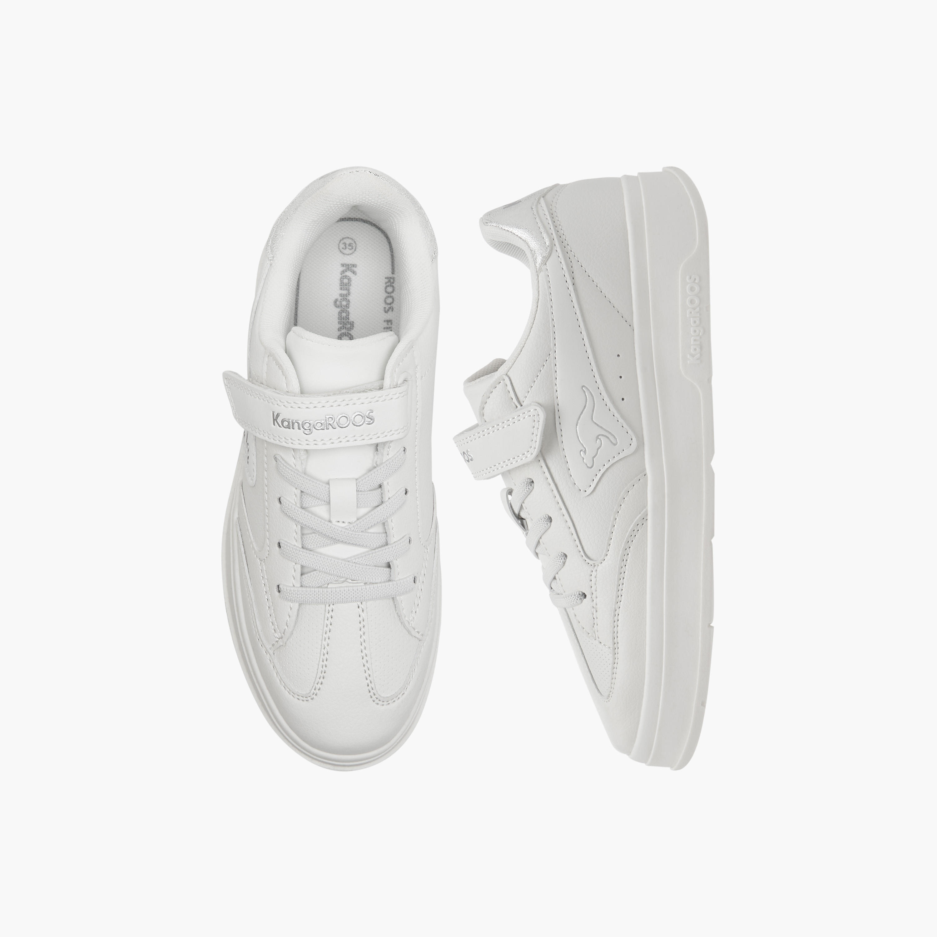 KangaROOS Kids Panelled Sneakers with Hook and Loop Closure-girls-shoes-sneakers-image-1