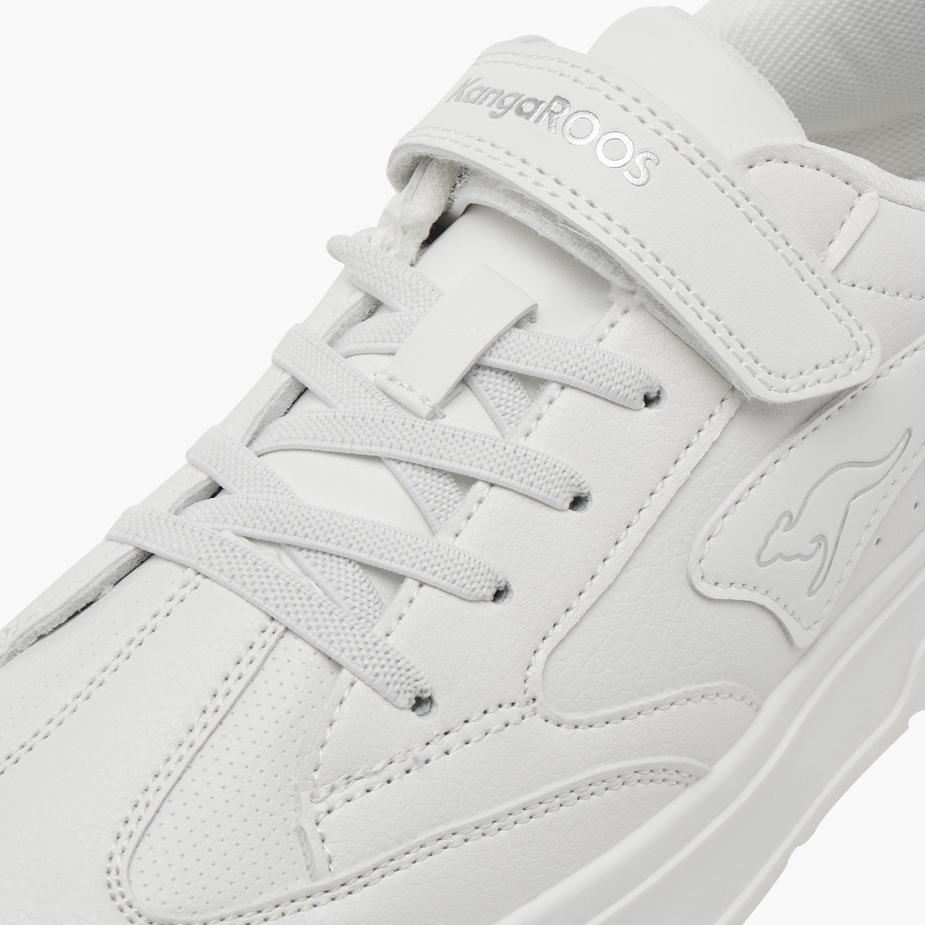 KangaROOS Kids Panelled Sneakers with Hook and Loop Closure-girls-shoes-sneakers-image-4