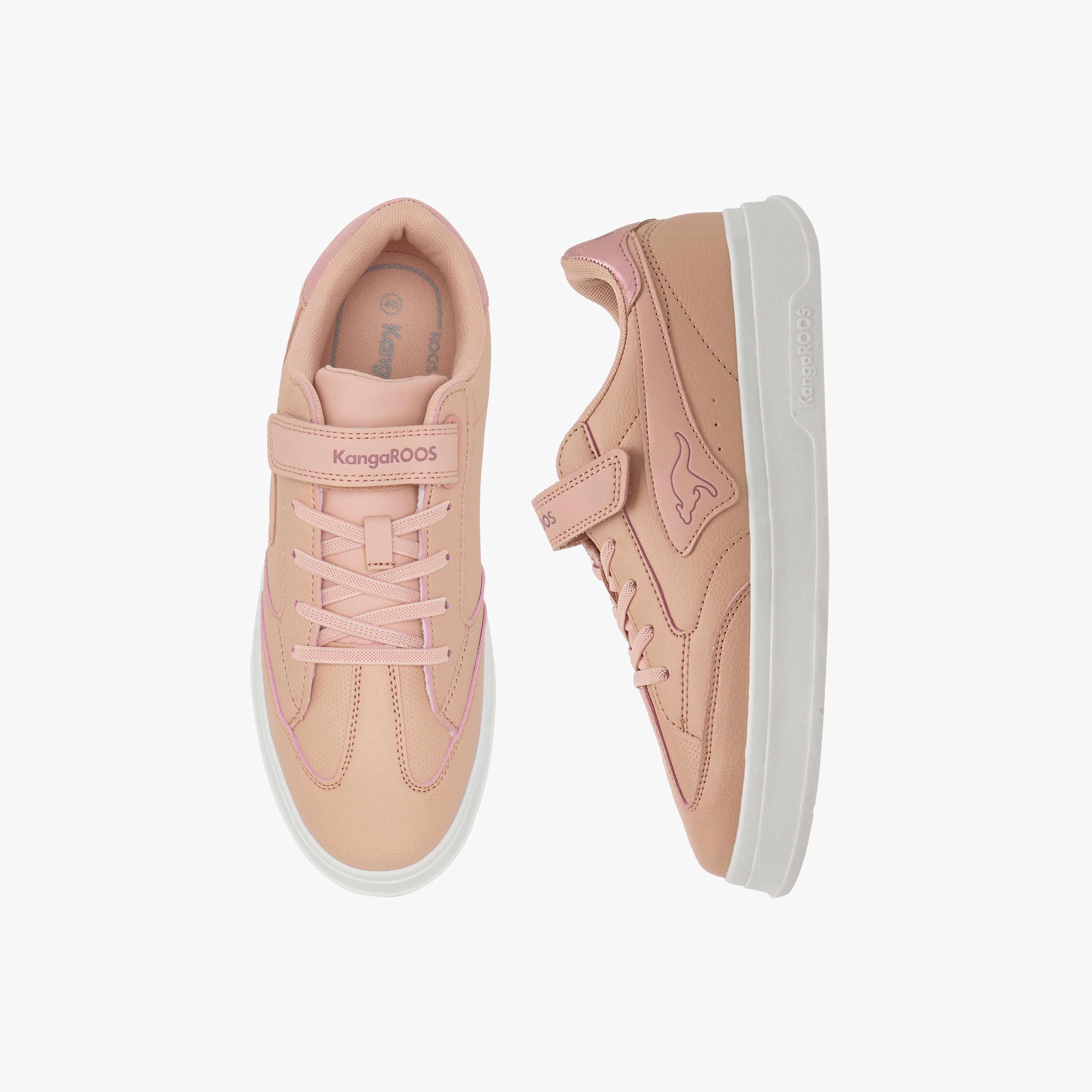 KangaROOS Women's Panelled Sneakers with Hook and Loop Closure-women-shoes-sneakers-image-1
