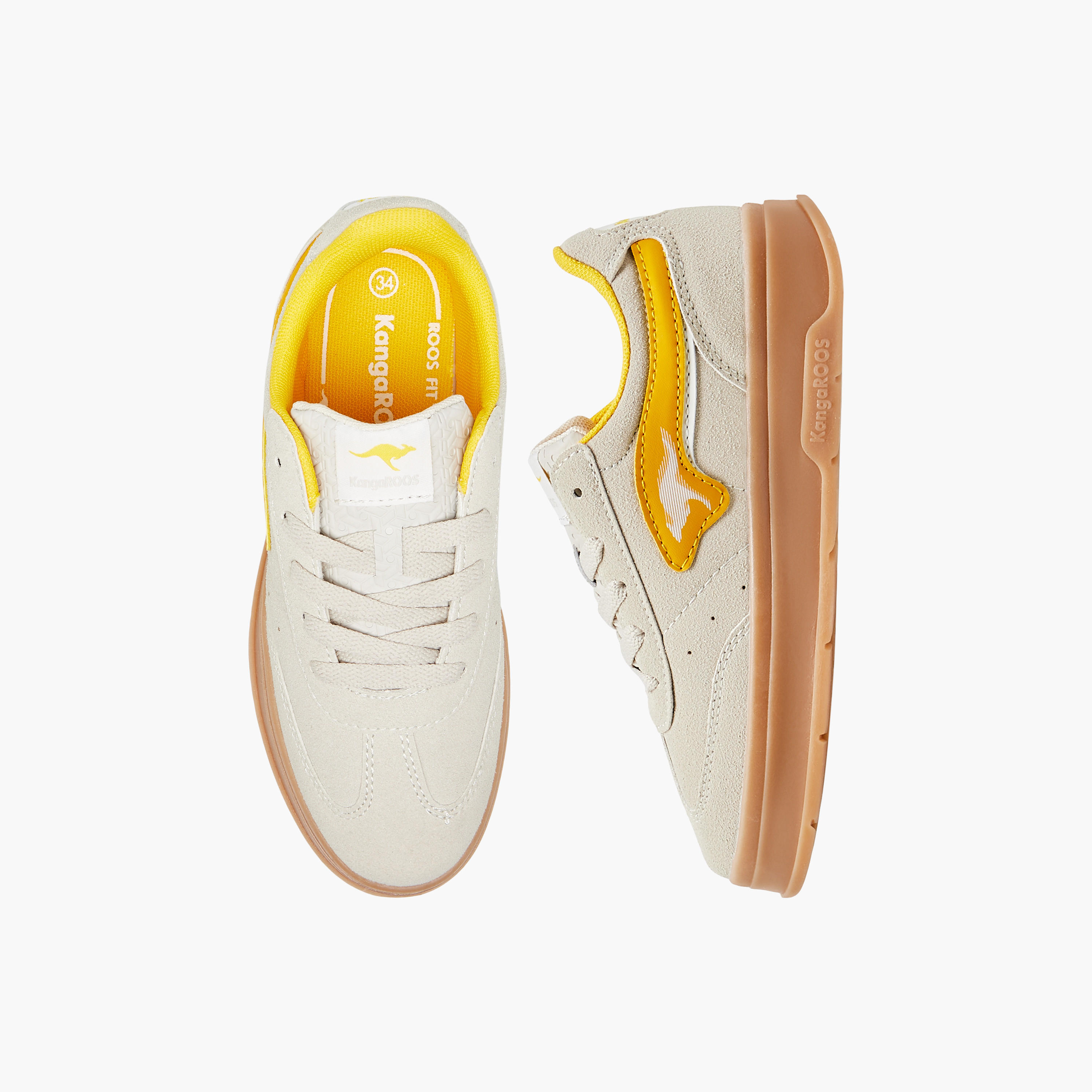 KangaROOS Girls' Panelled Sneakers with Lace-Up Closure-girls-shoes-sneakers-image-1