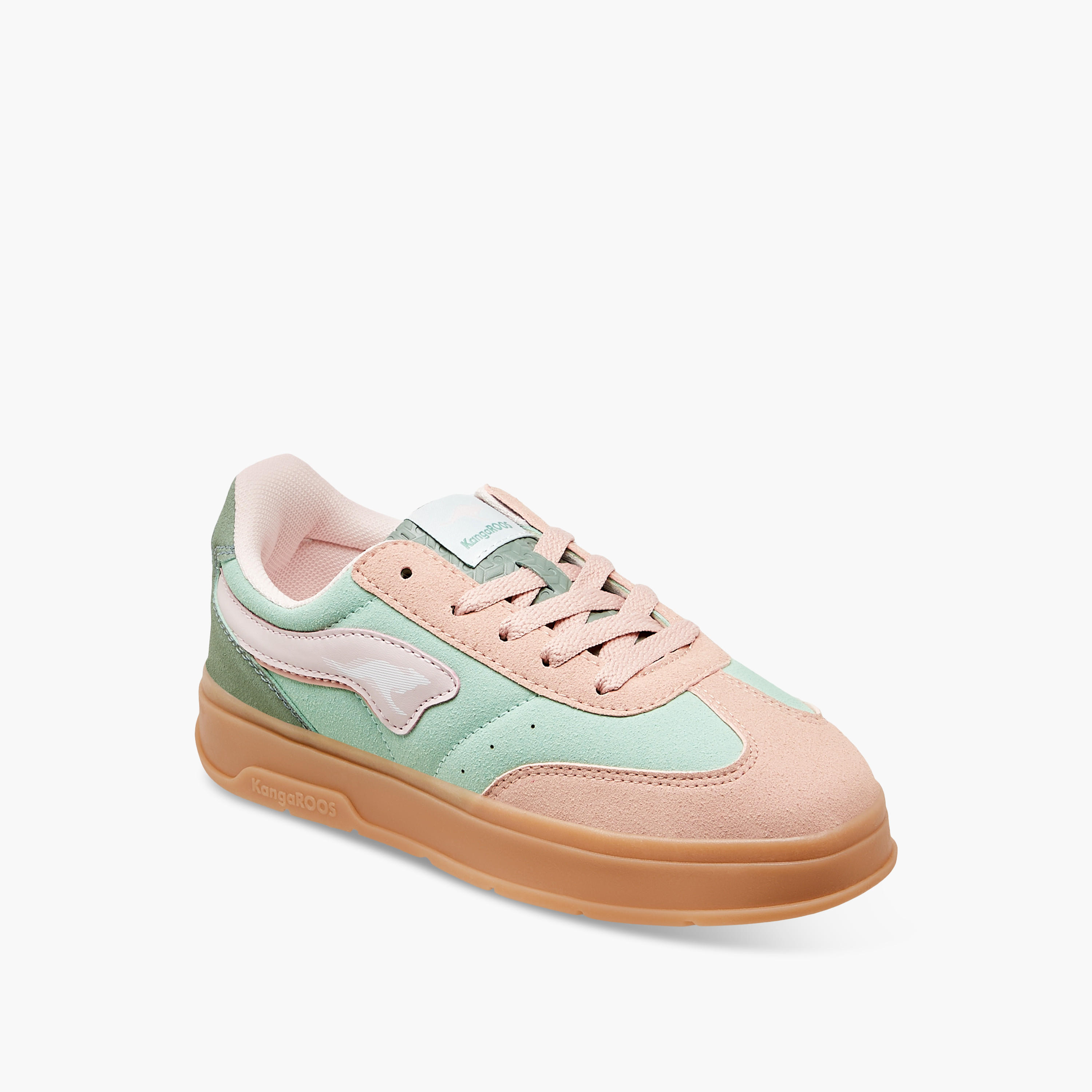 KangaROOS Girls' Panelled Sneakers with Lace-Up Closure-girls-shoes-sneakers-image-2