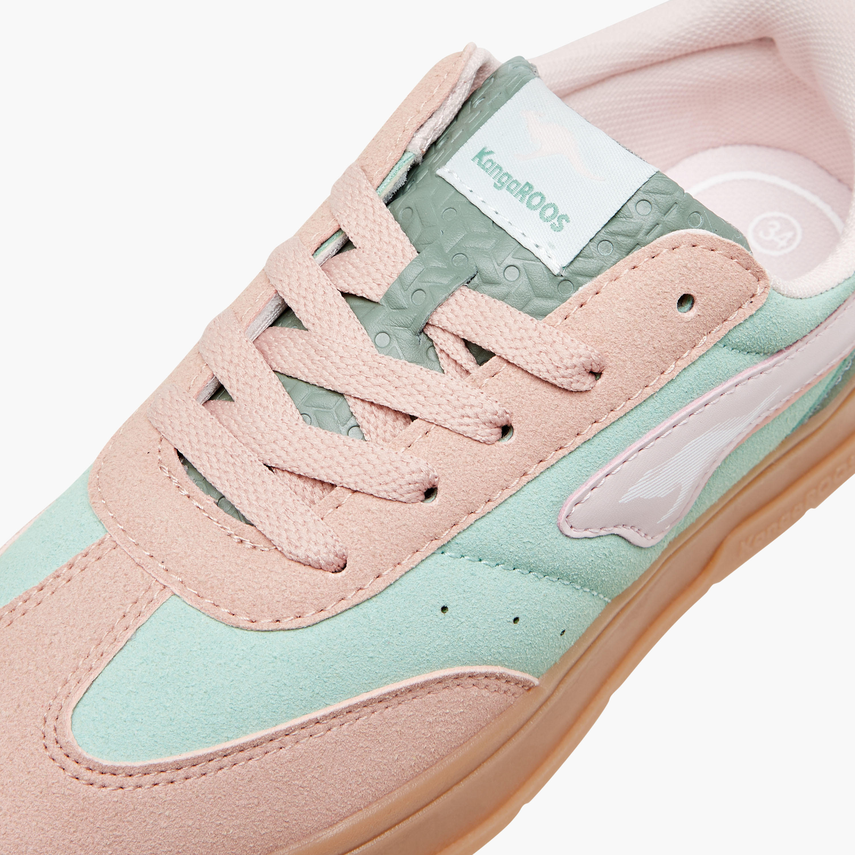 KangaROOS Girls' Panelled Sneakers with Lace-Up Closure-girls-shoes-sneakers-image-4