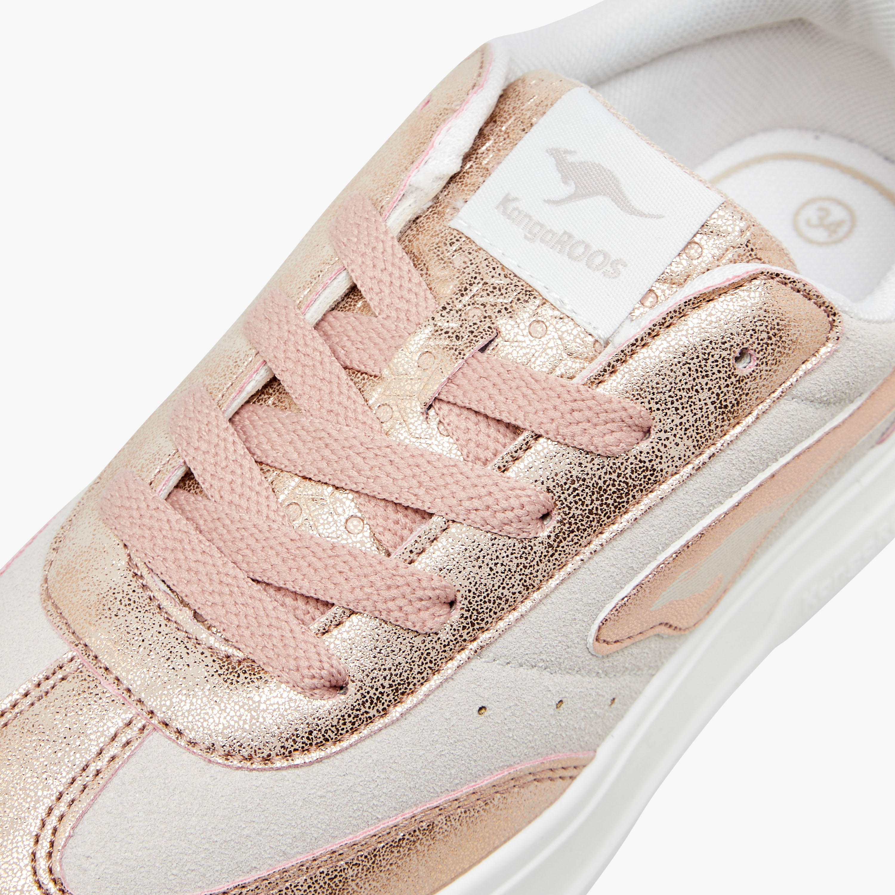 KangaROOS Girls' Panelled Sneakers with Lace-Up Closure-girls-shoes-sneakers-image-4