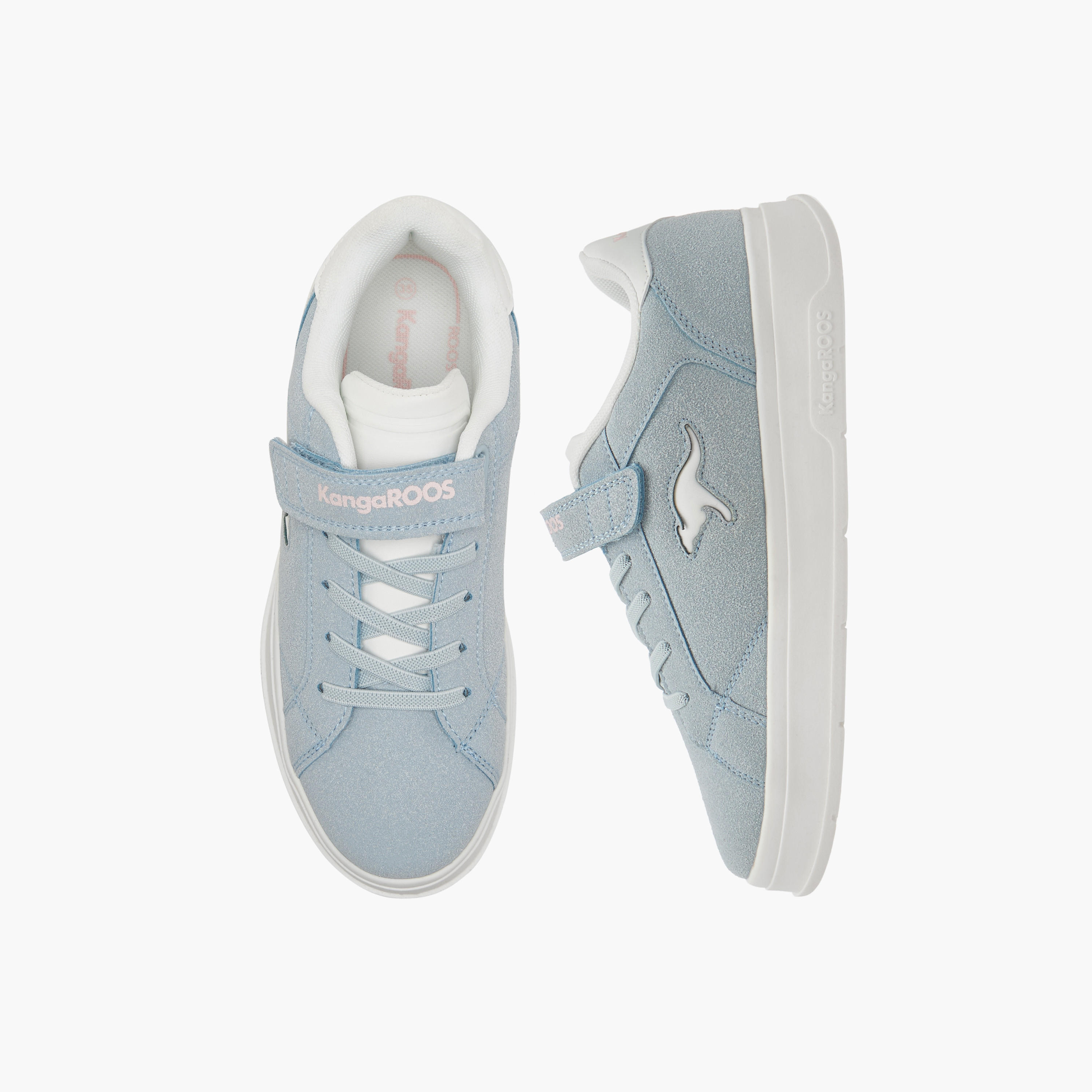 KangaROOS Girls' Panelled Sneakers with Hook and Loop Closure-girls-shoes-sneakers-image-1