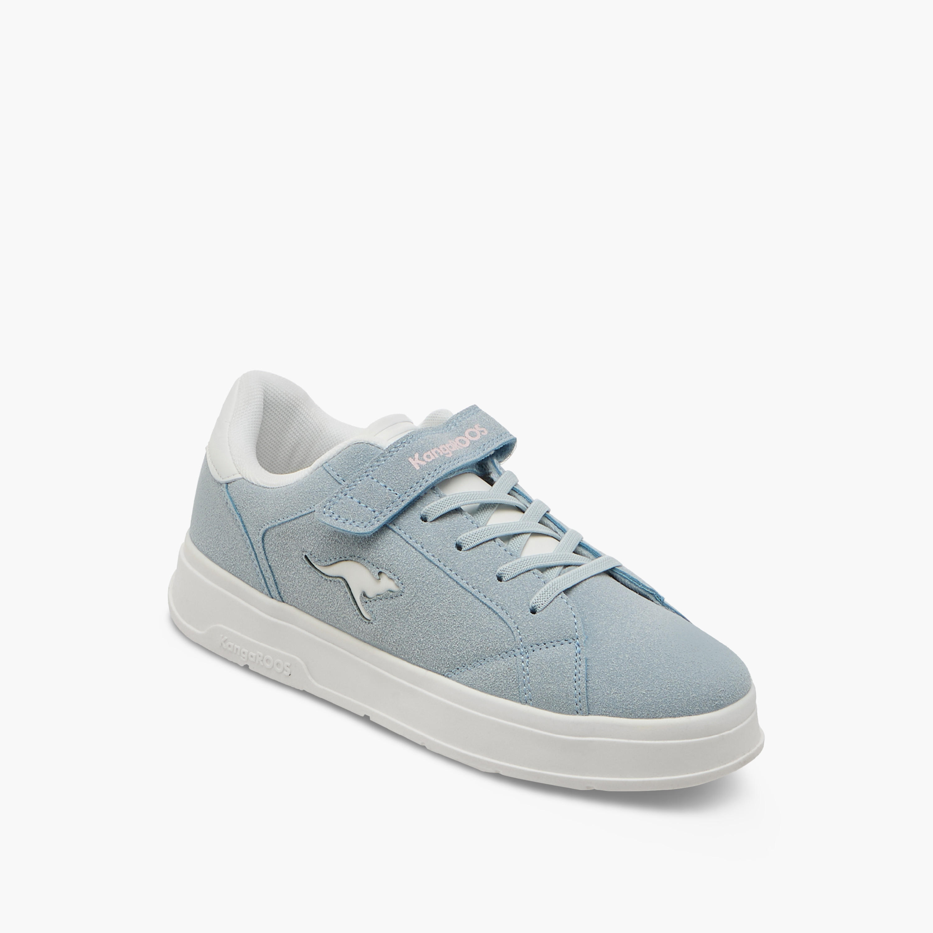 KangaROOS Girls' Panelled Sneakers with Hook and Loop Closure-girls-shoes-sneakers-image-2