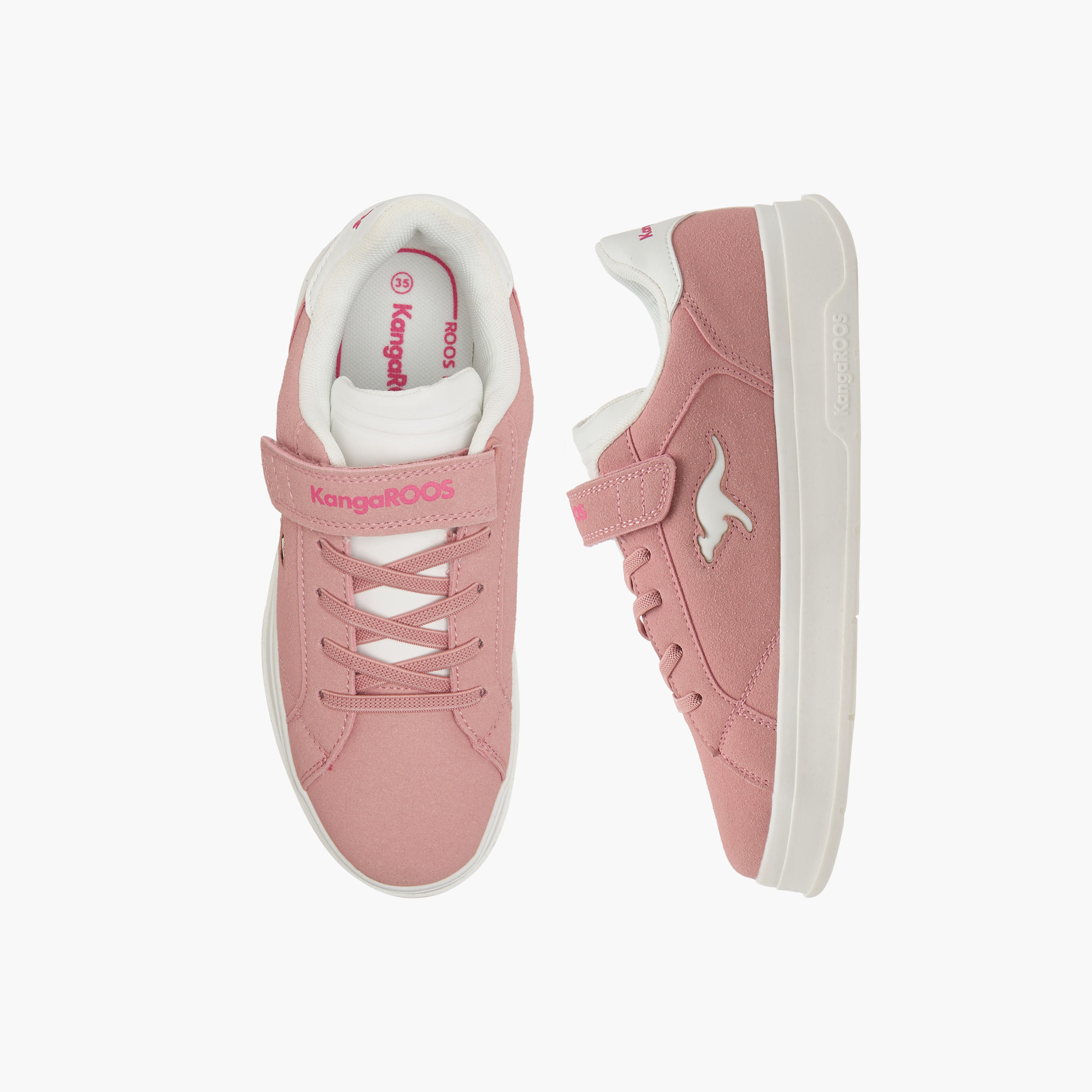 KangaROOS Girls' Panelled Sneakers with Hook and Loop Closure-girls-shoes-sneakers-image-1