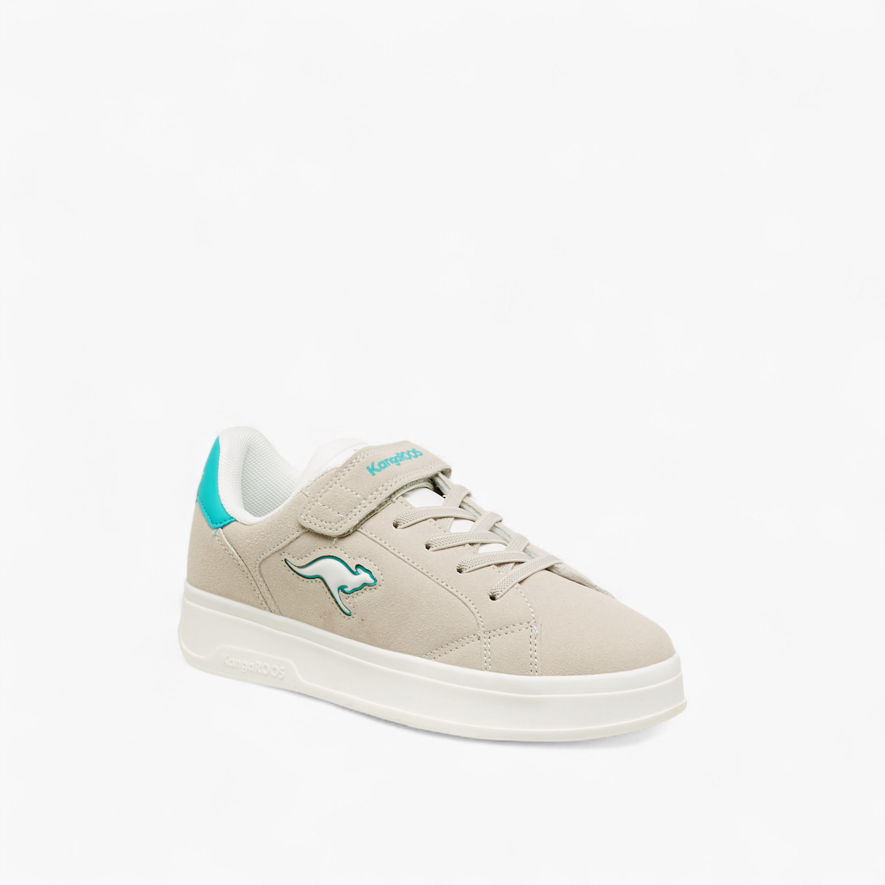 KangaROOS Girls' Panelled Sneakers with Hook and Loop Closure-girls-shoes-sports-image-2