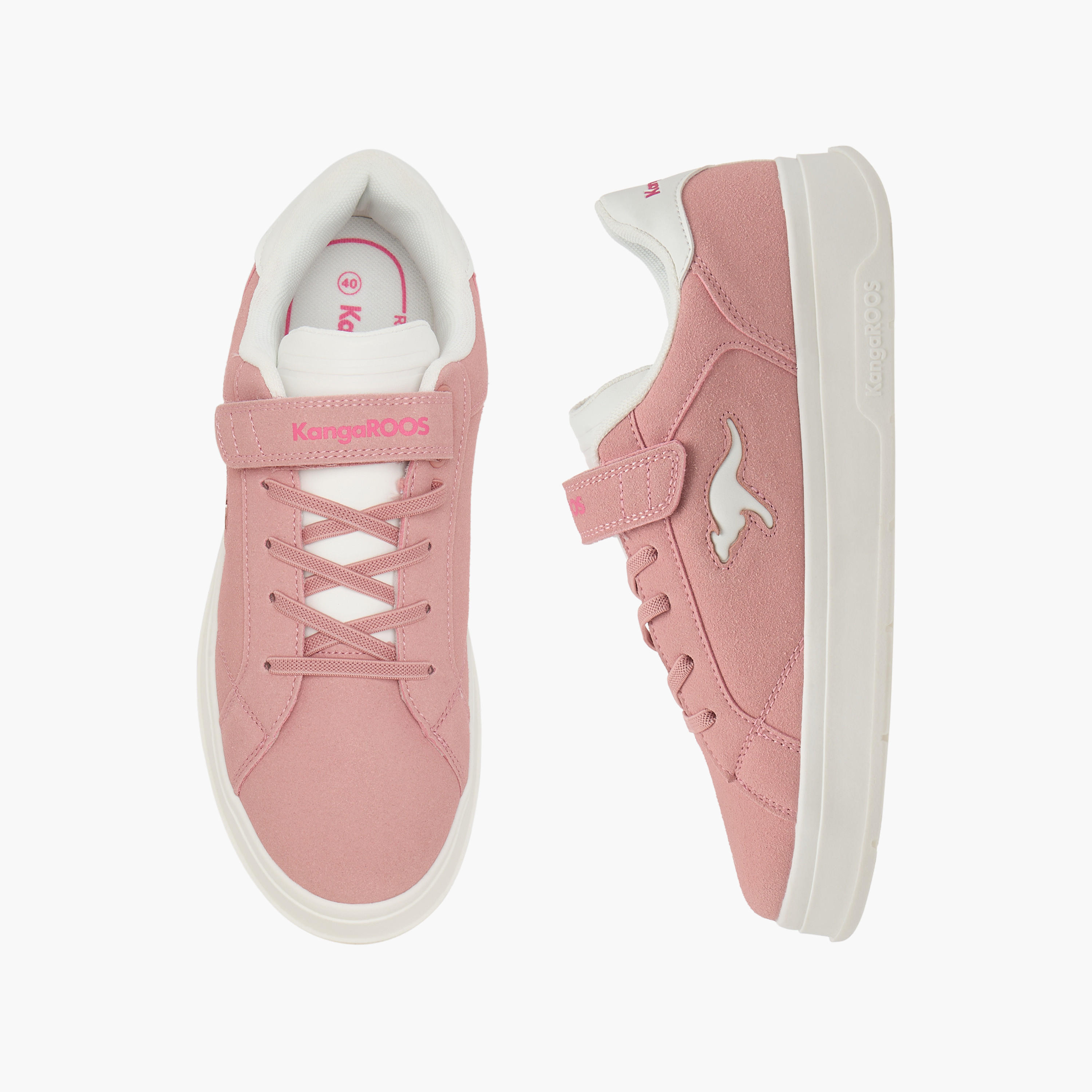 KangaROOS Women's Logo Detail Sneakers with Hook and Loop Closure-women-shoes-sneakers-image-1