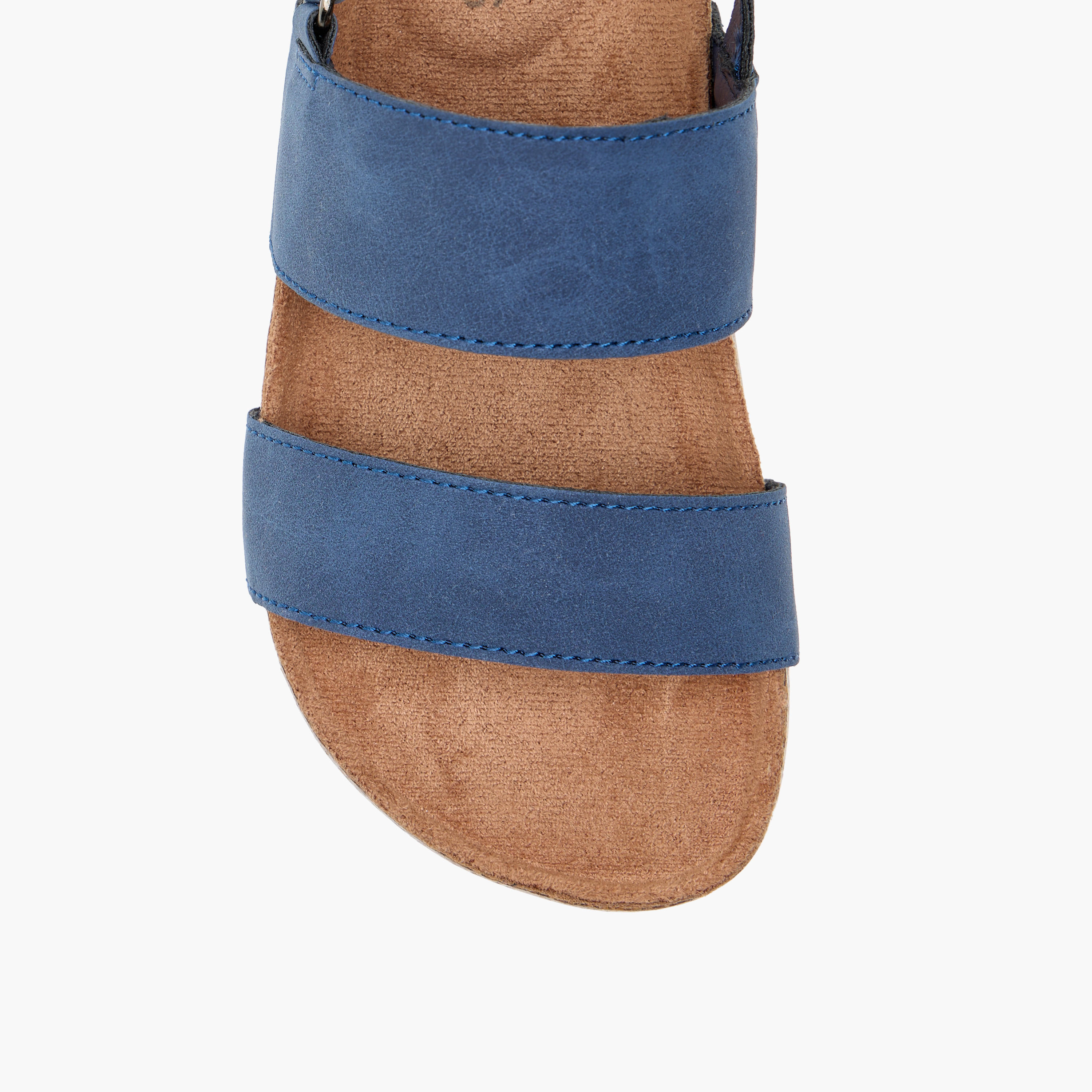 Juniors Solid Strappy Sandals with Hook and Loop Closure-boys-shoes-sandals-image-3