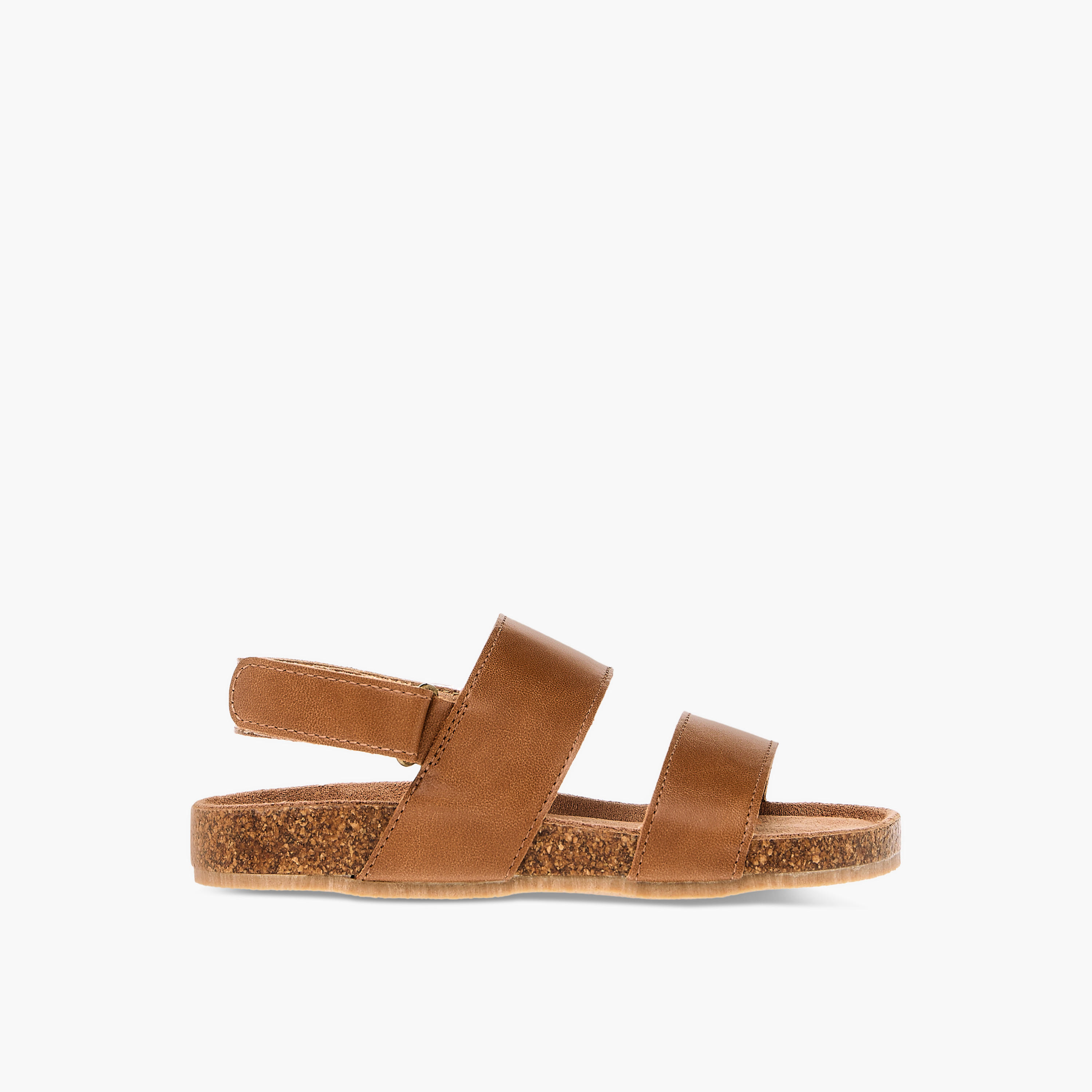 Juniors Solid Strappy Sandals with Hook and Loop Closure-boys-shoes-sandals-image-2