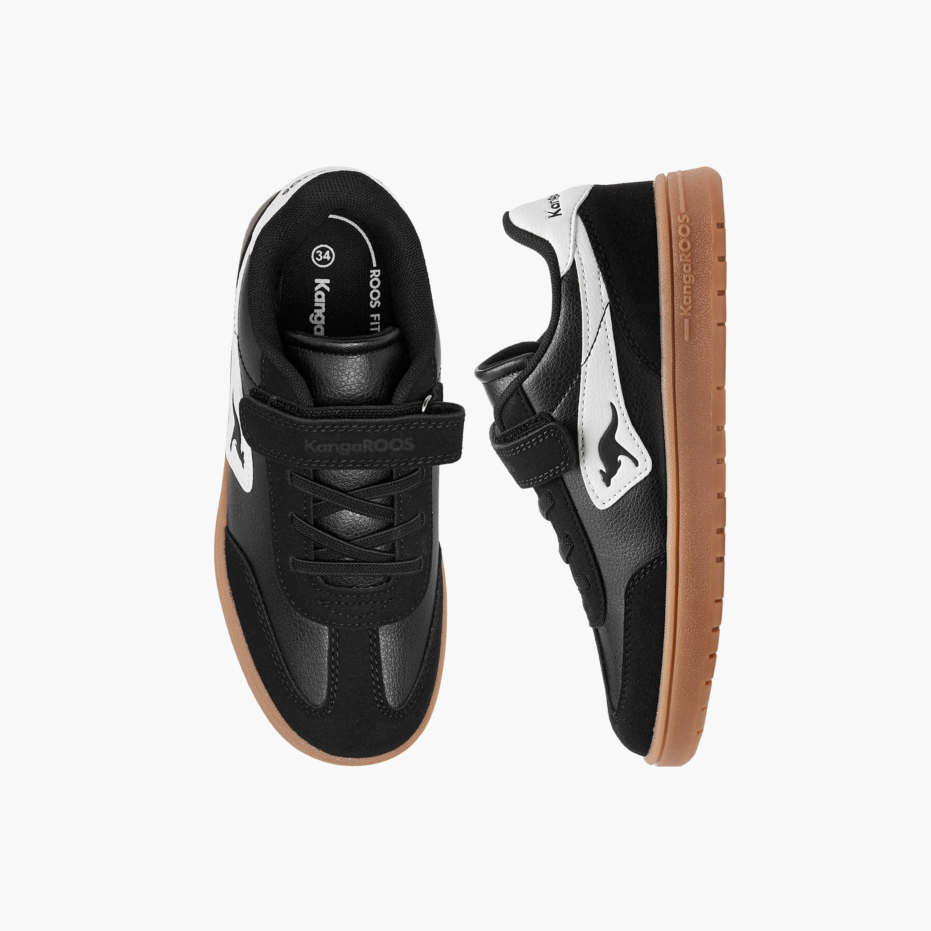 KangaROOS Boys' Panelled Sneakers with Hook and Loop Closure-boys-shoes-sneakers-image-1