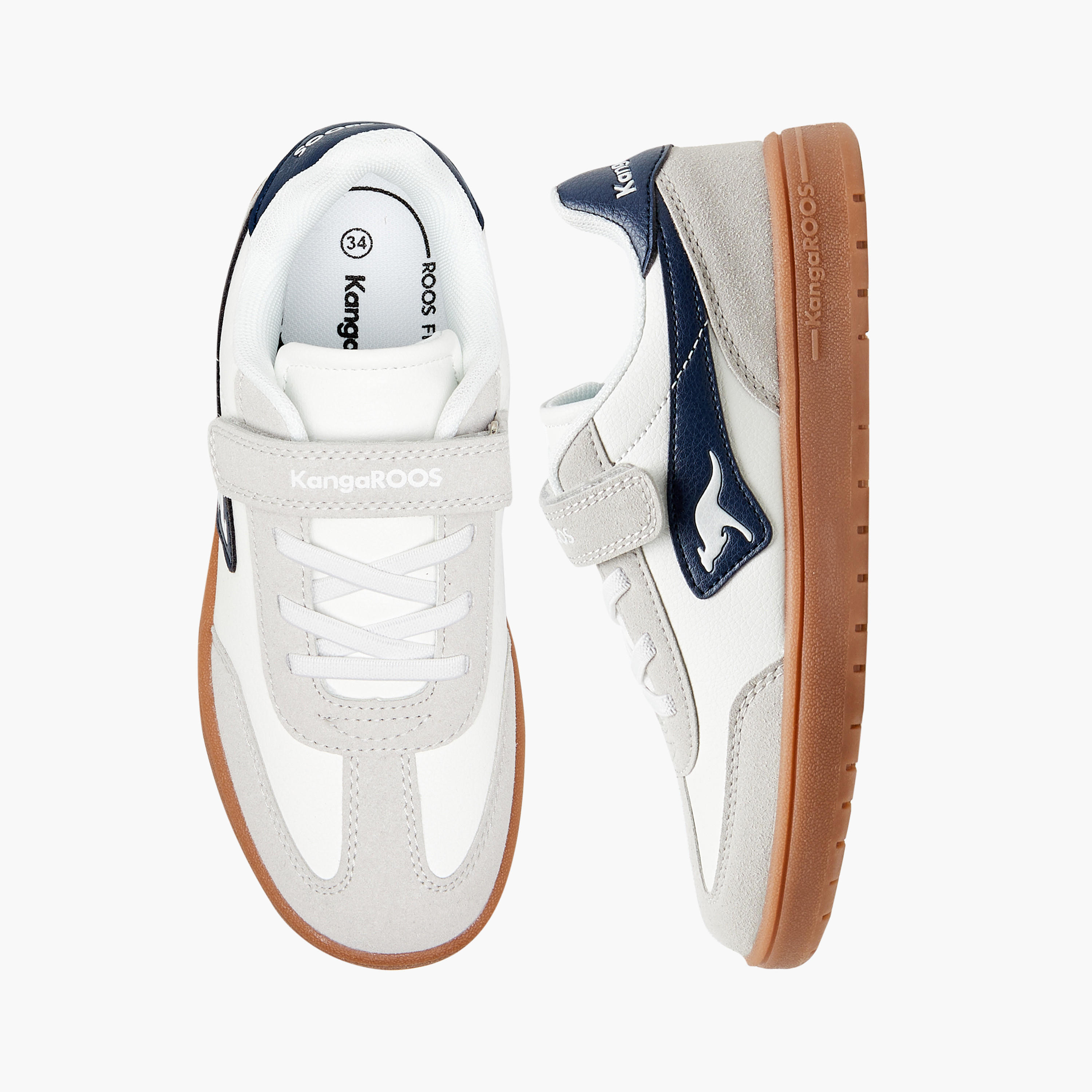 KangaROOS Boys' Panelled Sneakers with Hook and Loop Closure-boys-shoes-sneakers-image-1