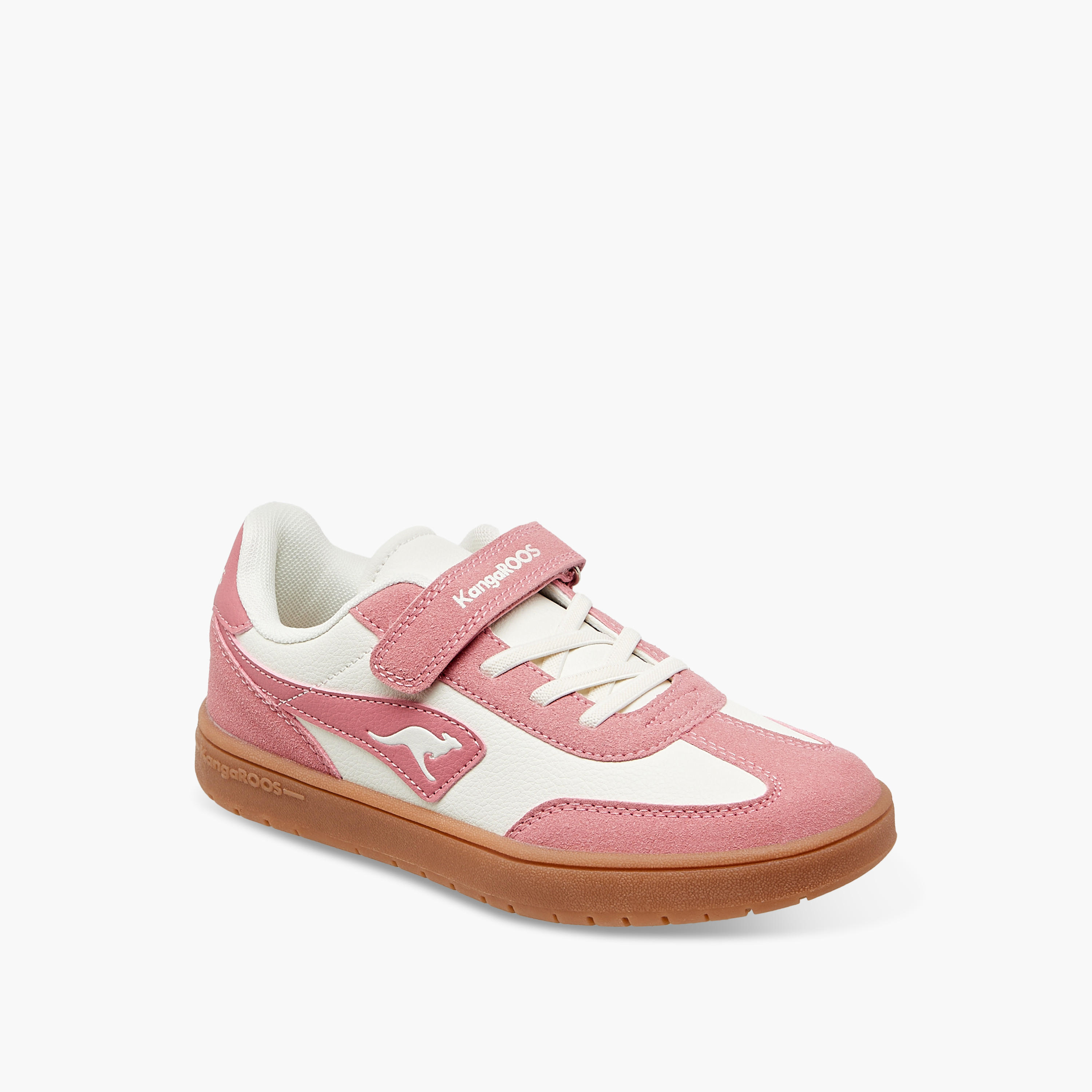 KangaROOS Girls' Panelled Sneakers with Hook and Loop Closure-girls-shoes-sneakers-image-2