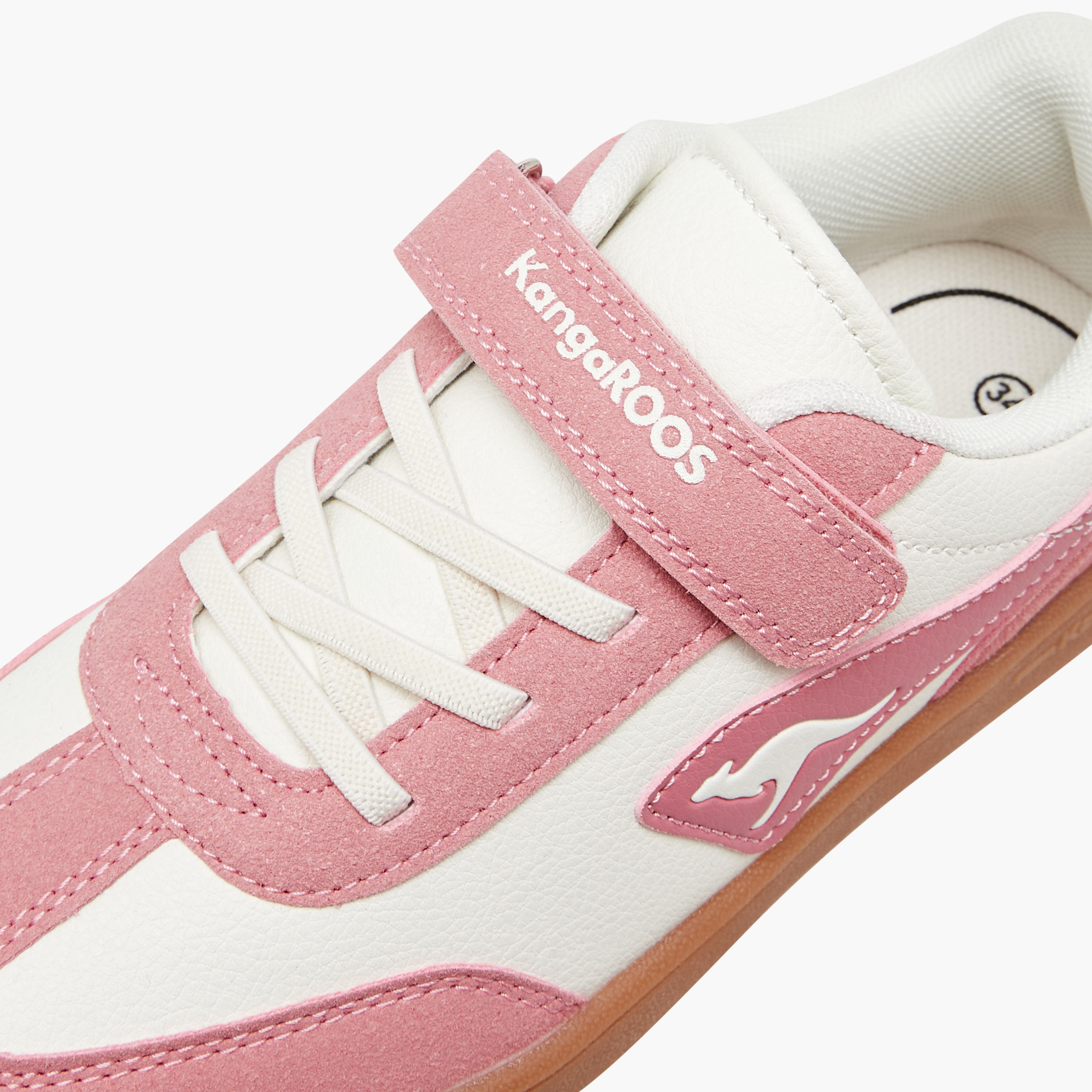 KangaROOS Girls' Panelled Sneakers with Hook and Loop Closure-girls-shoes-sneakers-image-4