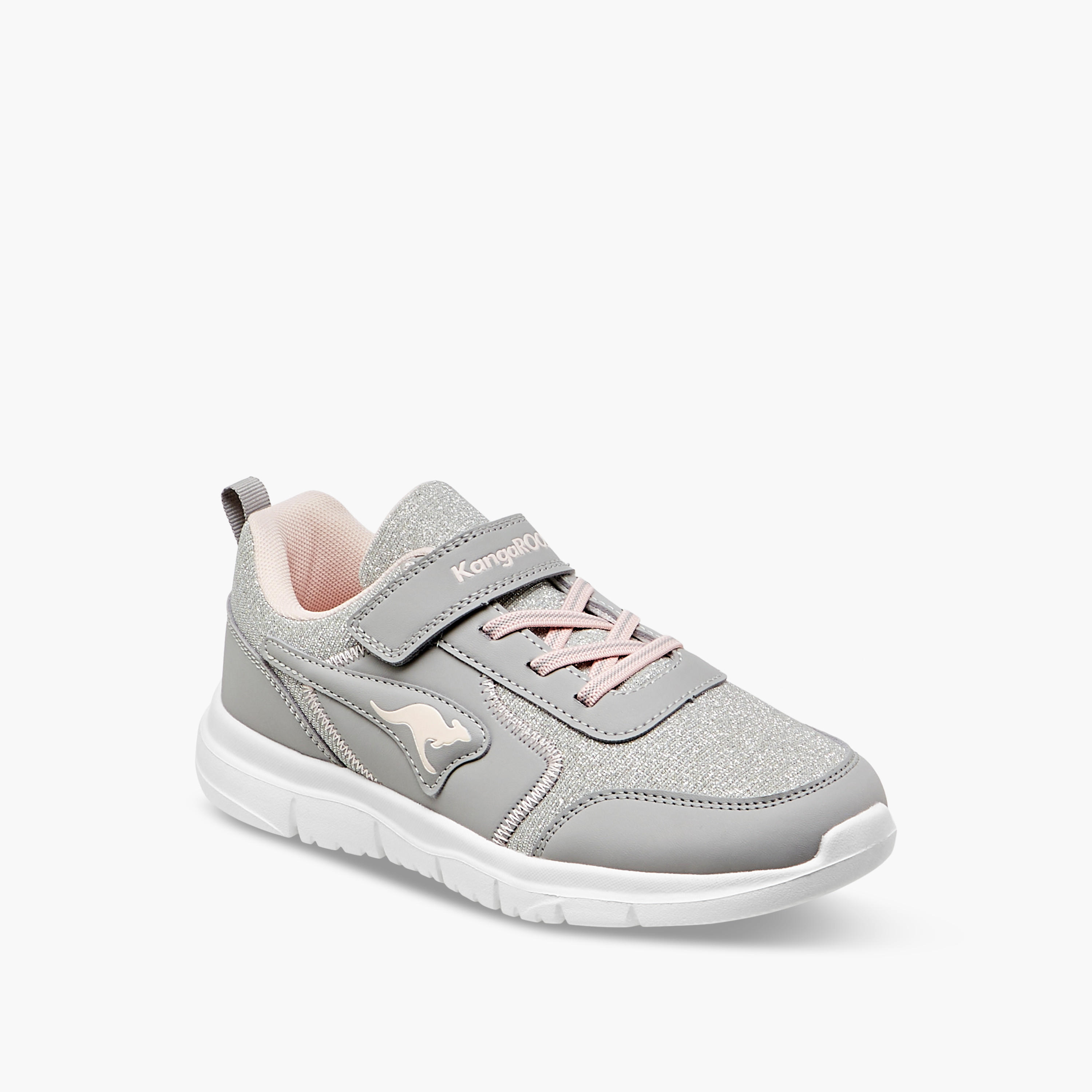 Kangaroos Girls Panelled Hook & Loop Walking Shoes-girls-shoes-sports-image-2