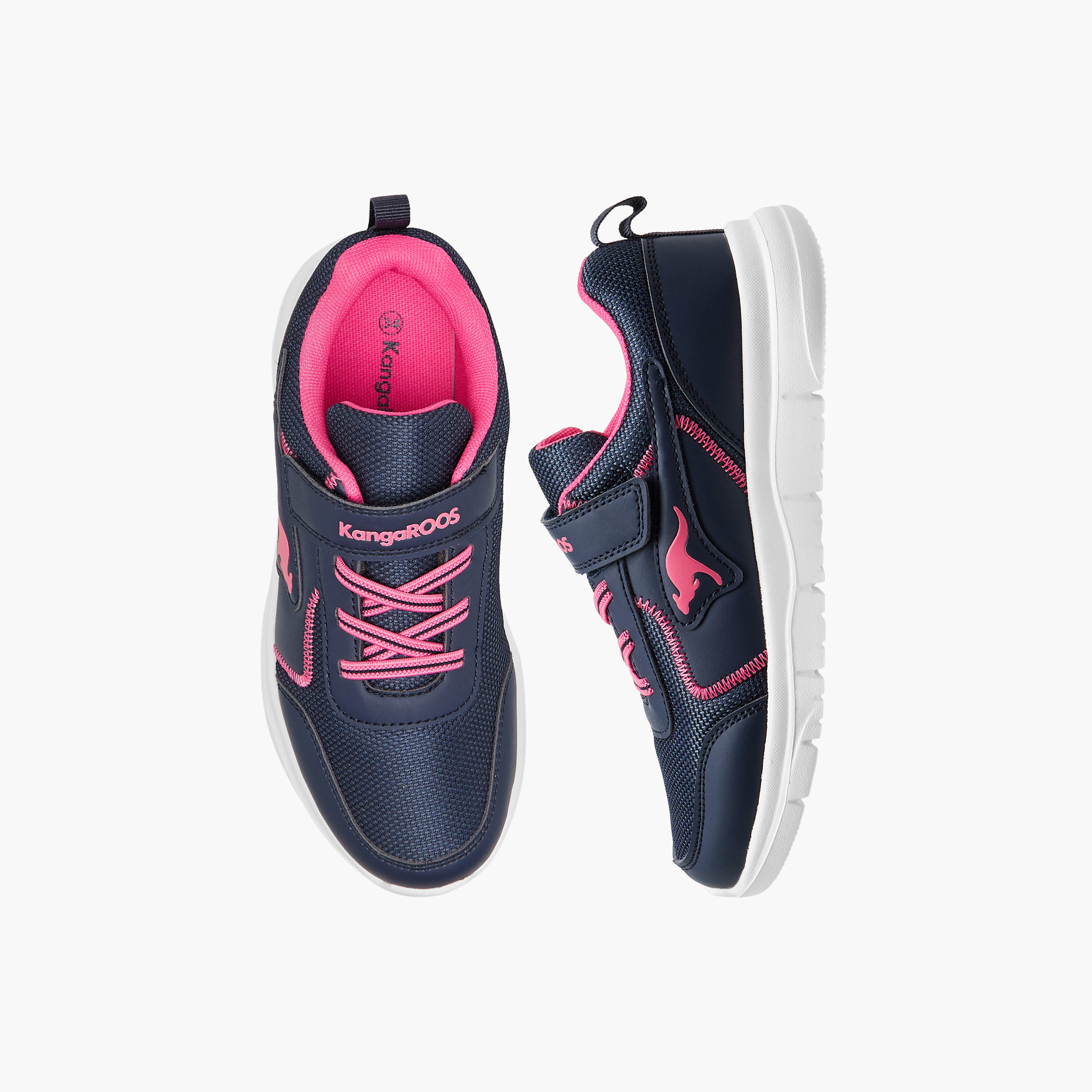 Kangaroos Girls Panelled Hook & Loop Walking Shoes-girls-shoes-sports-image-1