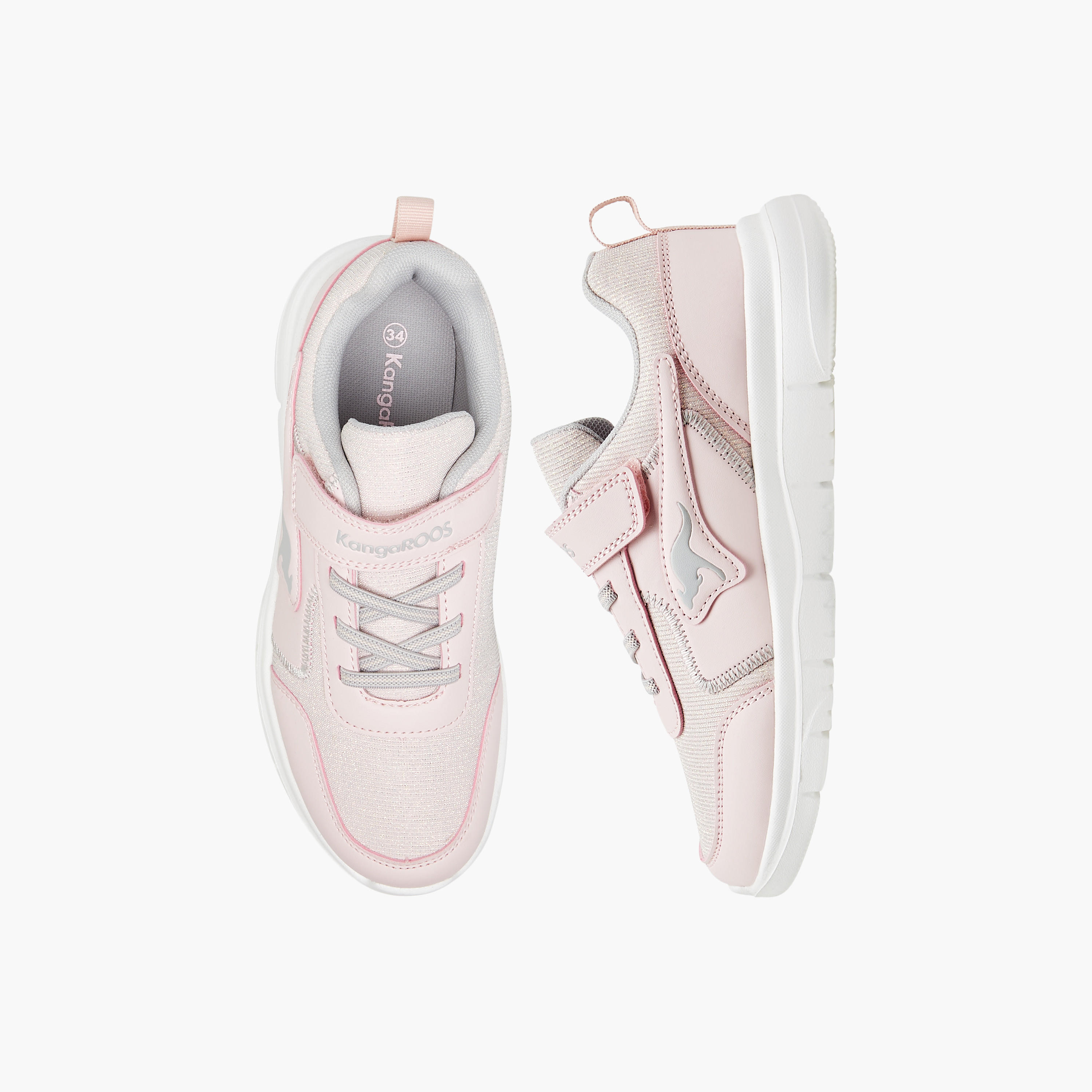Kangaroos Girls Panelled Hook & Loop Walking Shoes-girls-shoes-sports-image-1