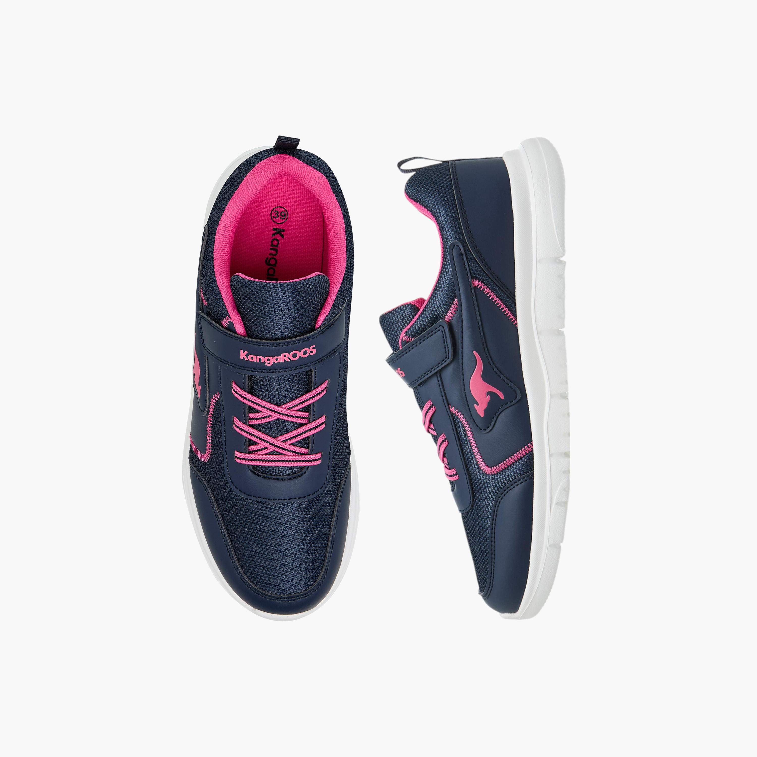 KangaROOS Women's Panelled Sports Shoes with Hook and Loop Closure-women-shoes-sports-image-1