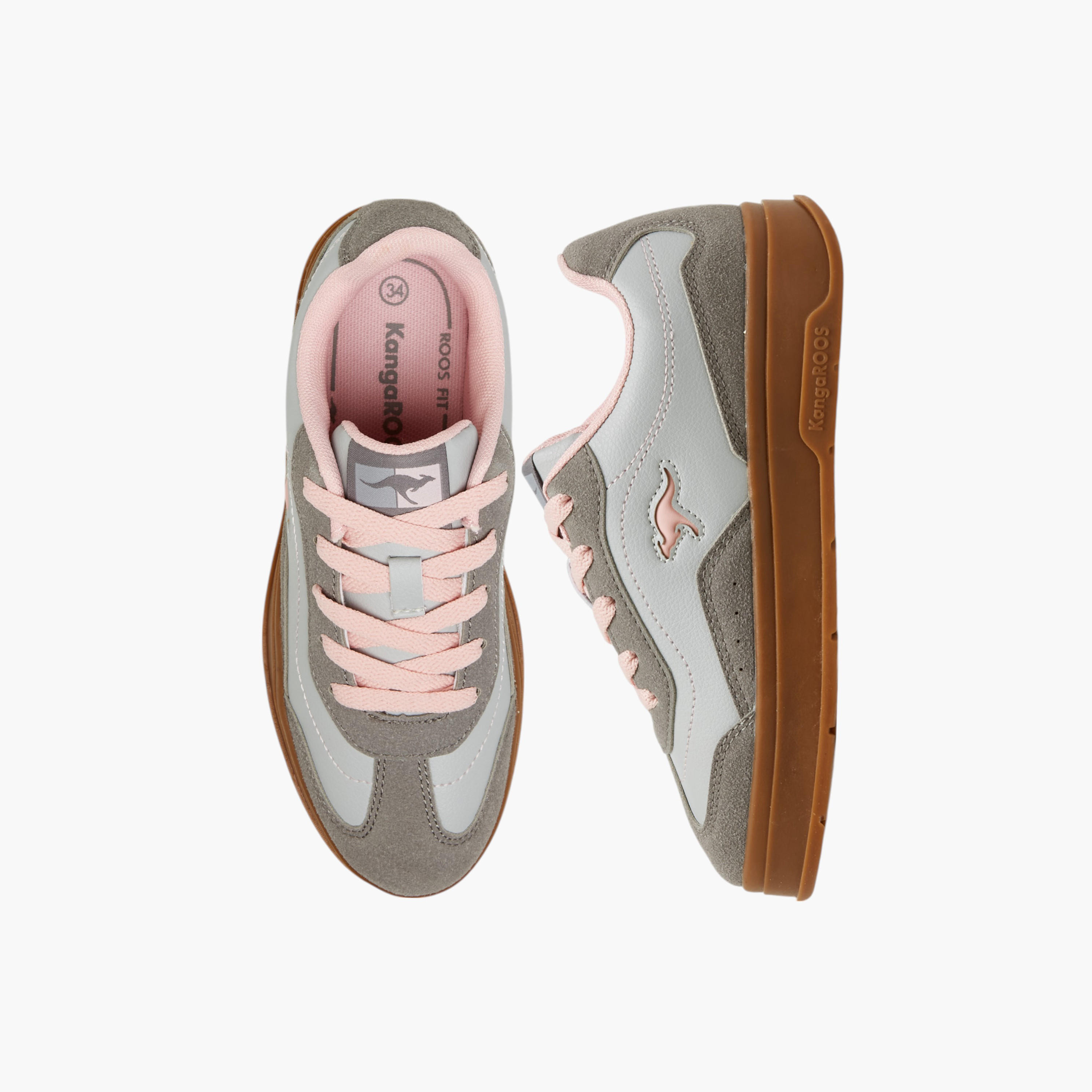 KangaROOS Girls' Panelled Lace-Up Sneakers-girls-shoes-sneakers-image-1
