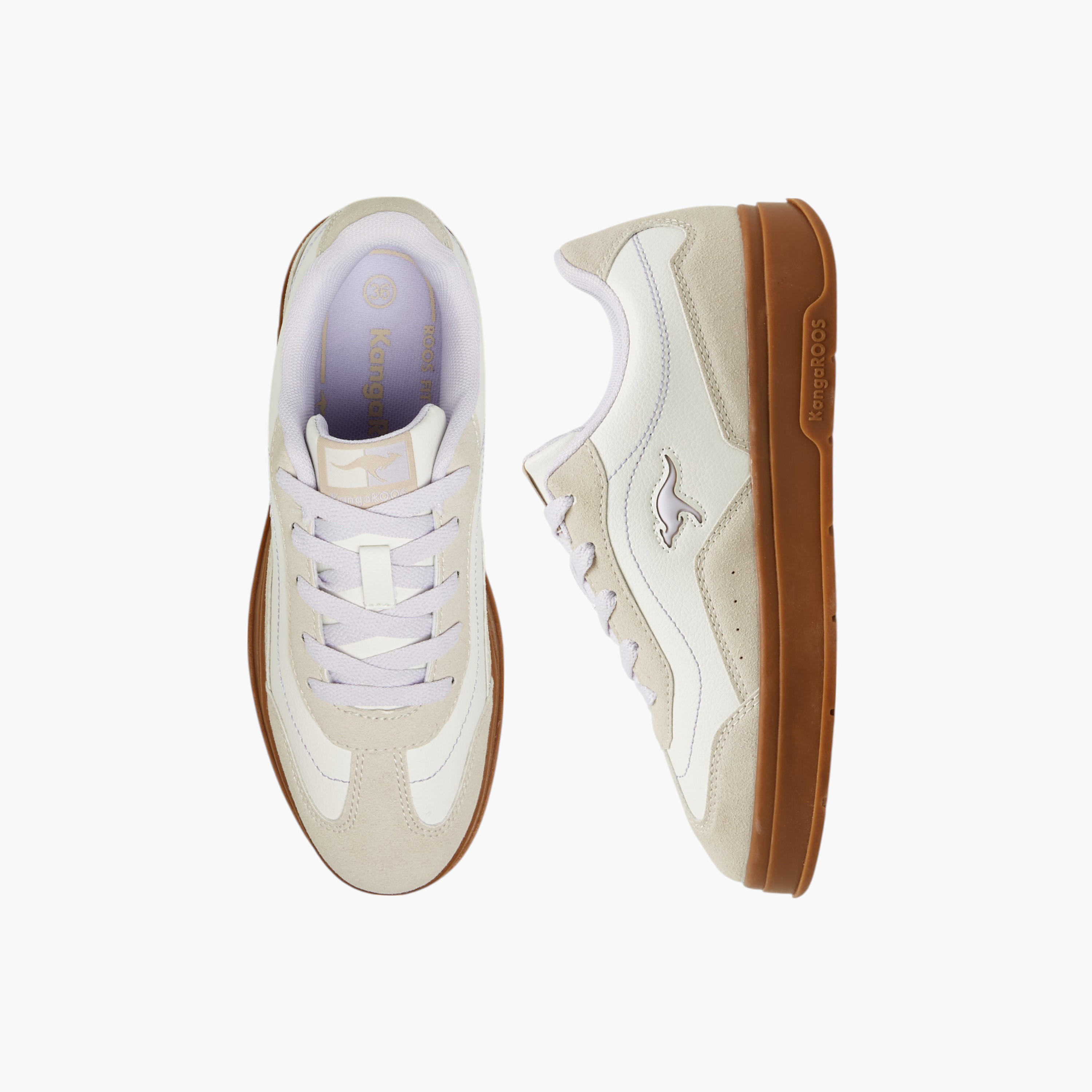 KangaROOS Girls' Panelled Lace-Up Sneakers-girls-shoes-sneakers-image-1