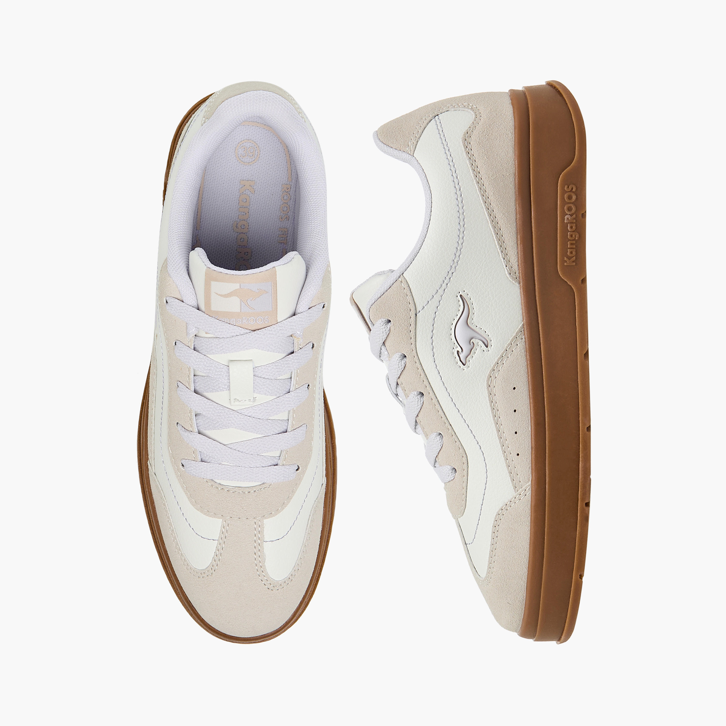 KangaROOS Women's Panelled Lace-up Sneakers-women-shoes-sneakers-image-1