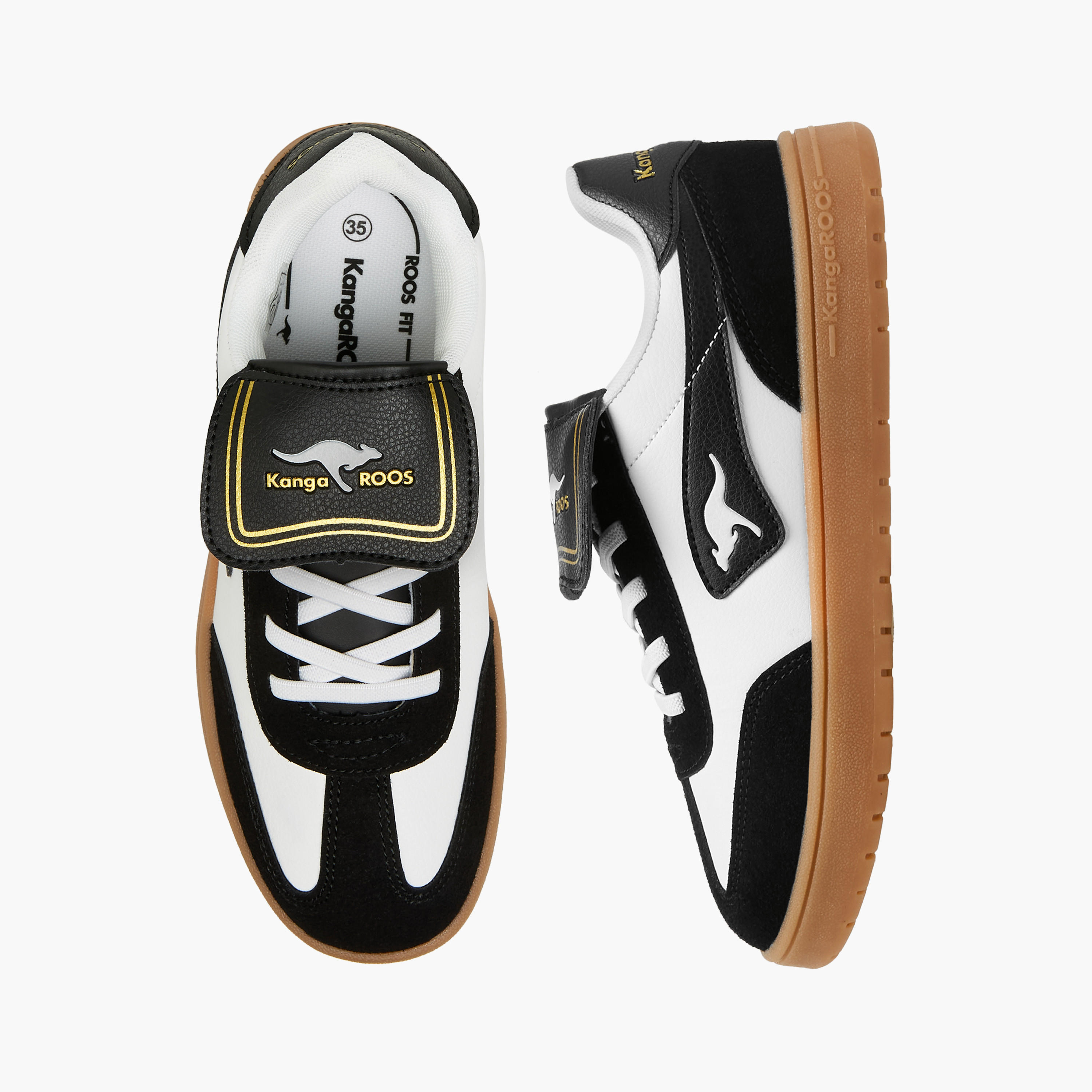 KangaROOS Boys' Panelled Sneakers with Hook and Loop Closure-boys-shoes-sneakers-image-1