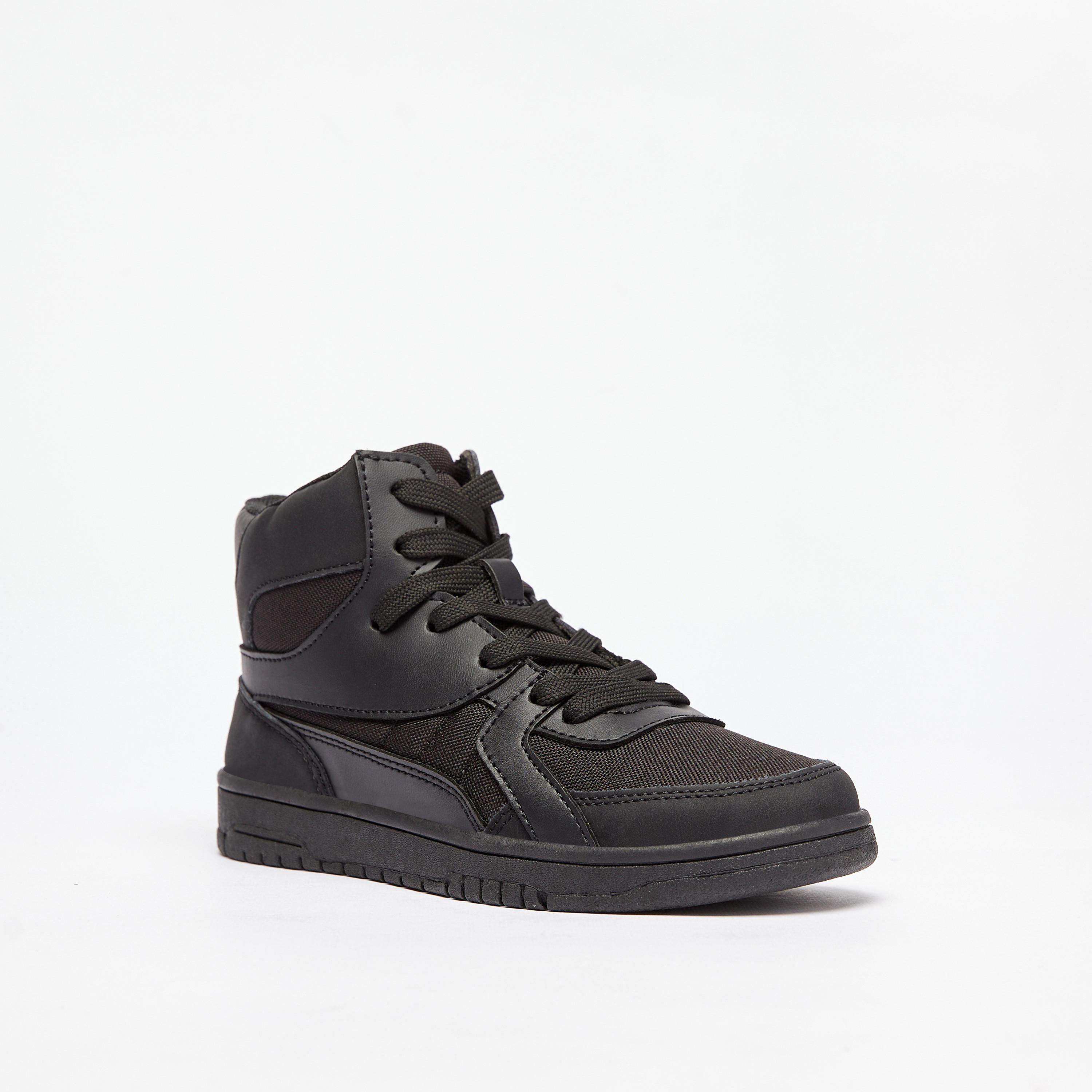 Mister Duchini Panelled High Top Sneakers with Zip Closure-boys-shoes-sneakers-image-1