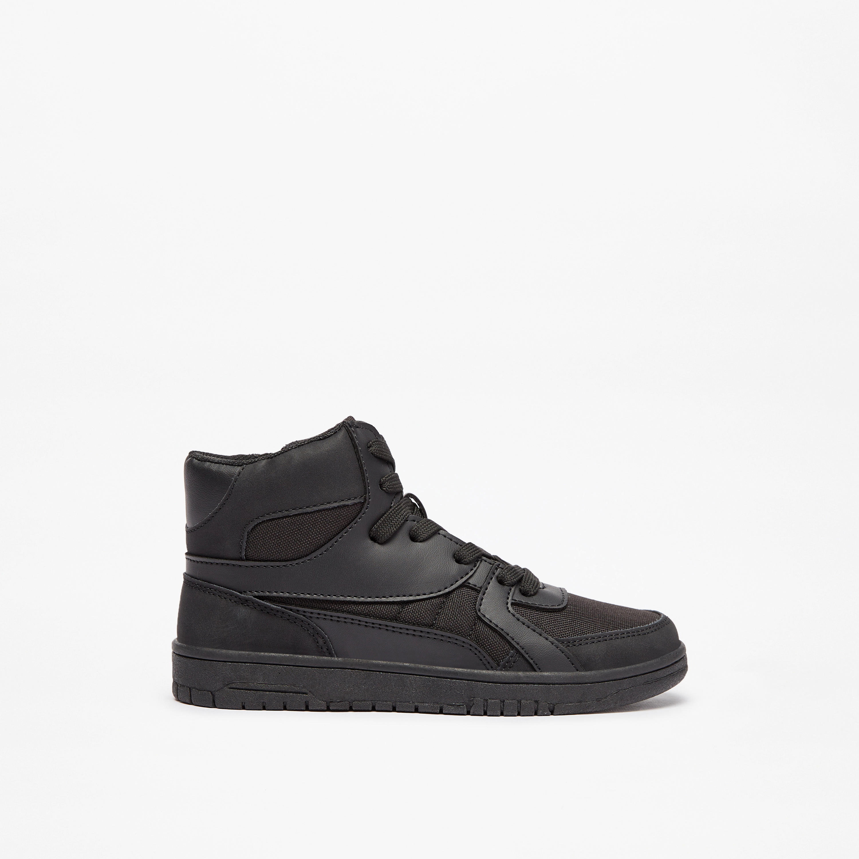 Mister Duchini Panelled High Top Sneakers with Zip Closure-boys-shoes-sneakers-image-3