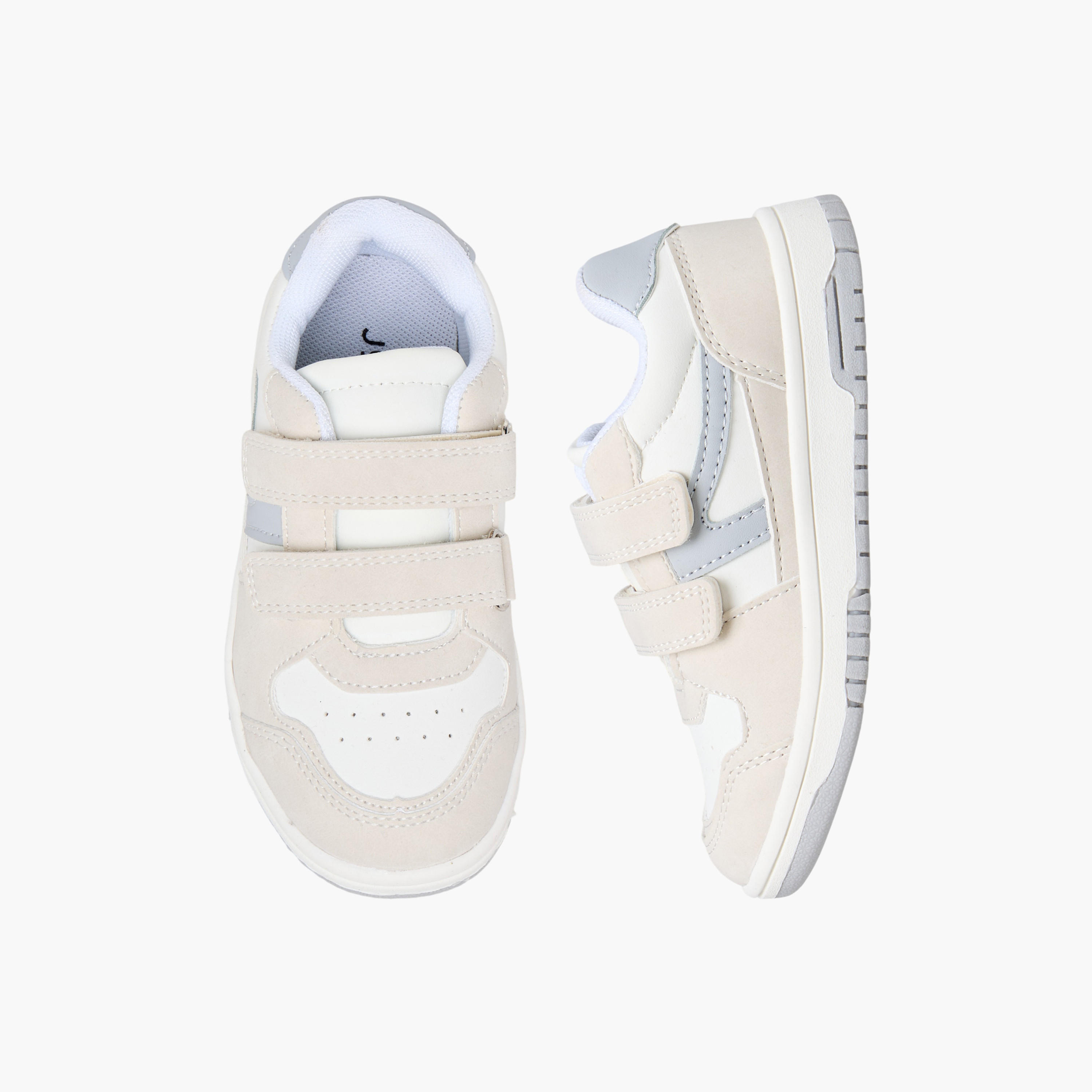 Juniors Boys Panelled Hook and Loop Sneakers-boys-shoes-sneakers-image-1