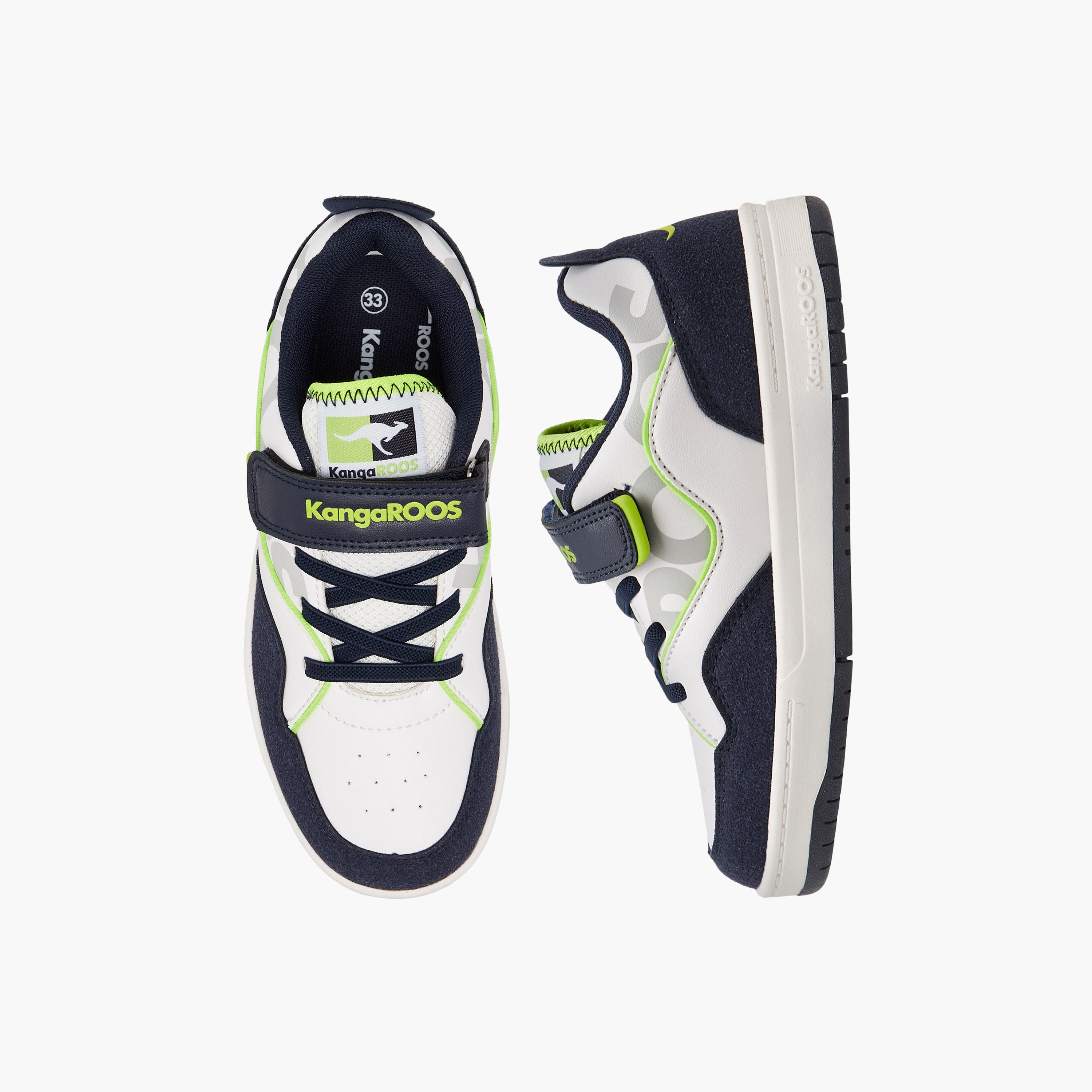 KangaROOS Boys' Panelled Sneakers with Hook and Loop Closure-boys-shoes-sneakers-image-1