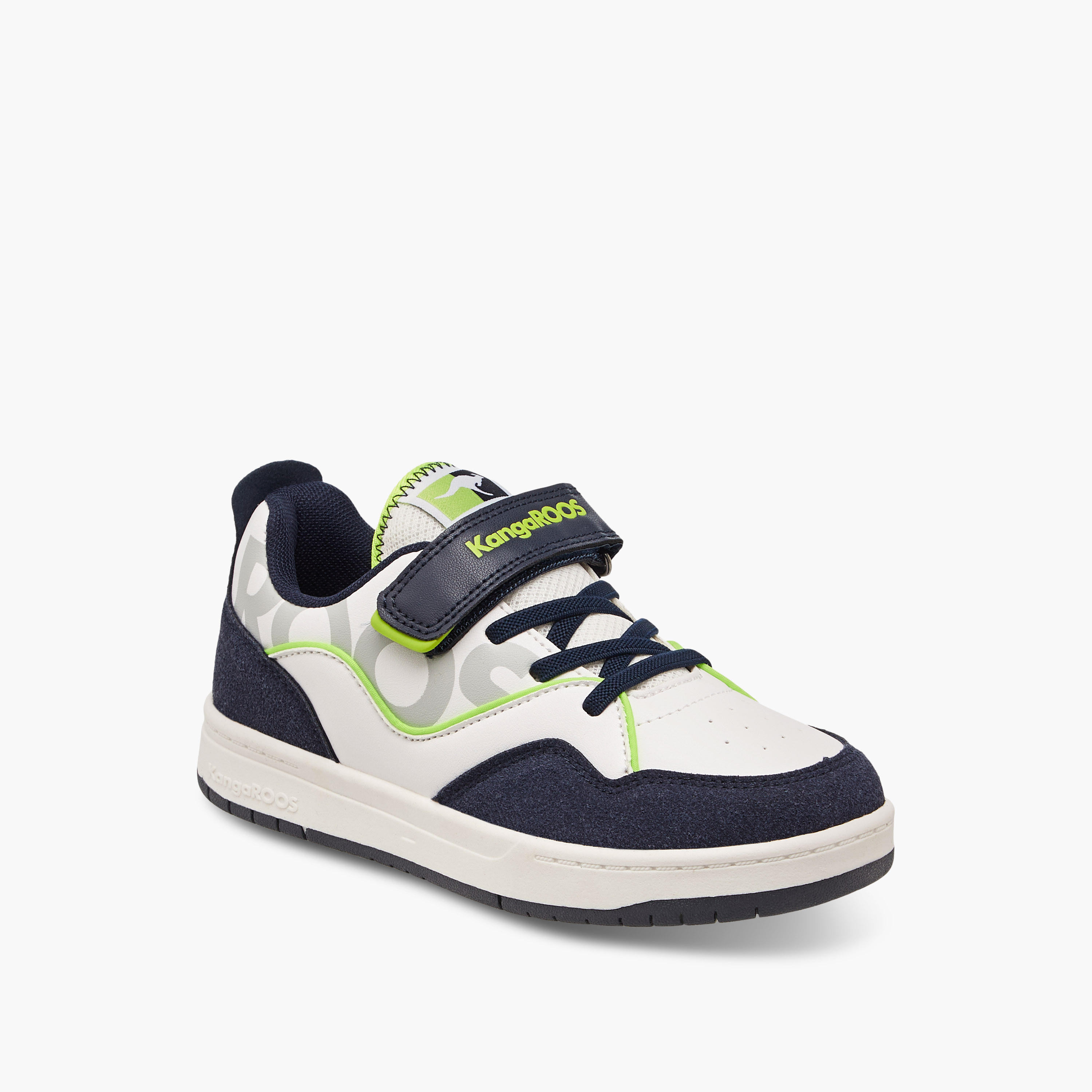KangaROOS Boys' Panelled Sneakers with Hook and Loop Closure-boys-shoes-sneakers-image-2