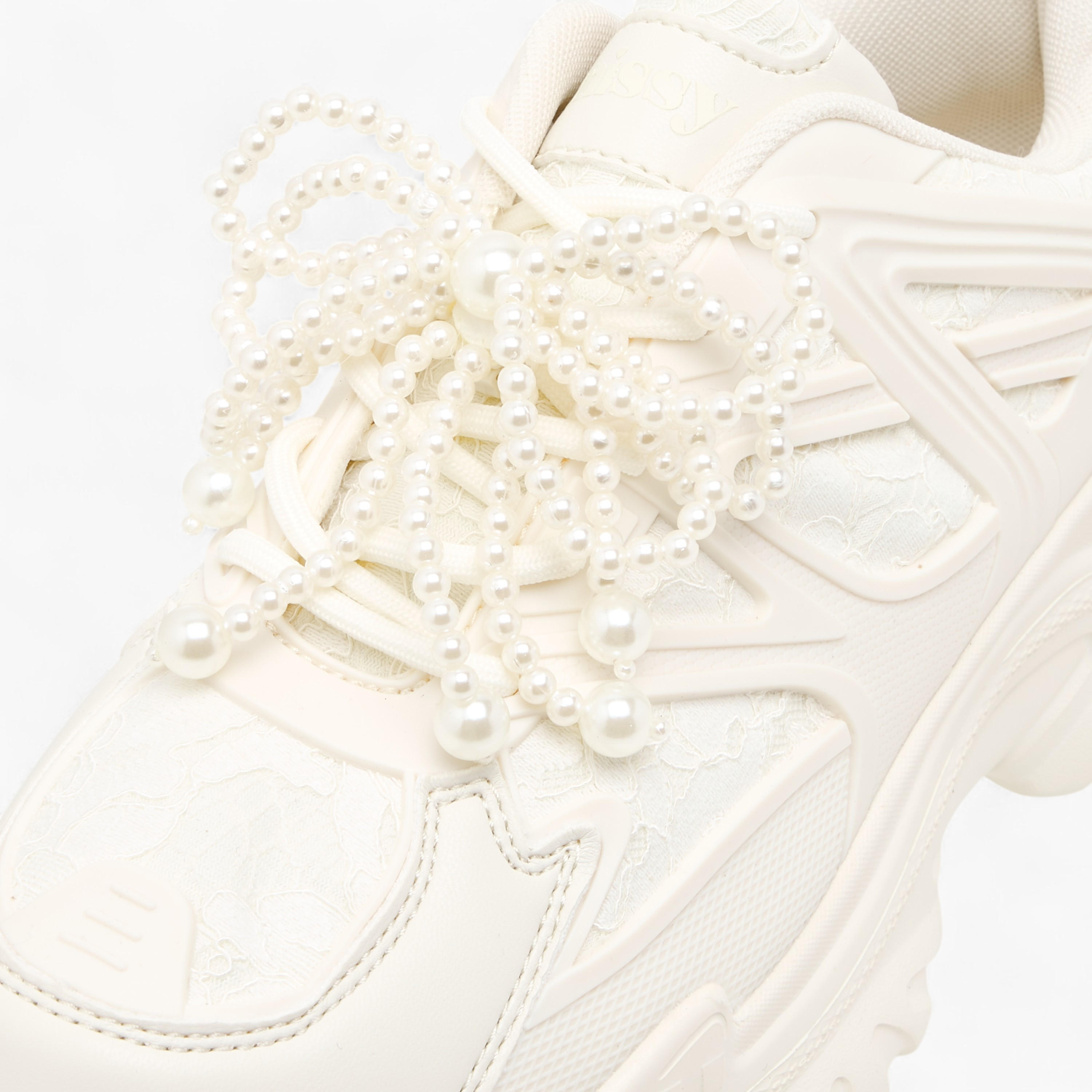 Missy Pearl Embellished Sneakers with Chunky Heels and Lace-Up Closure-women-shoes-sneakers-image-4