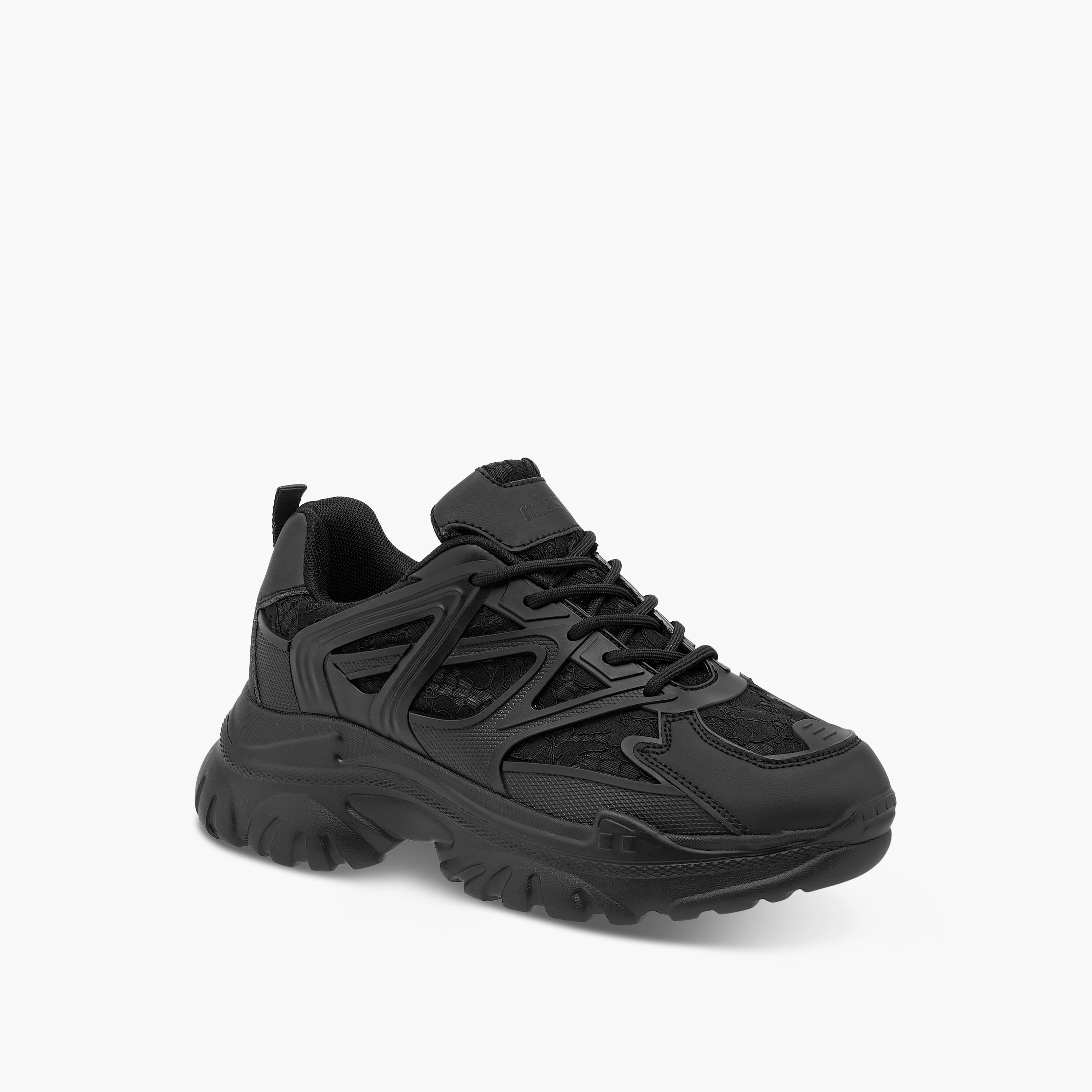 Missy Panelled Sneakers with Chunky Heels and Lace-Up Closure-women-shoes-sneakers-image-2