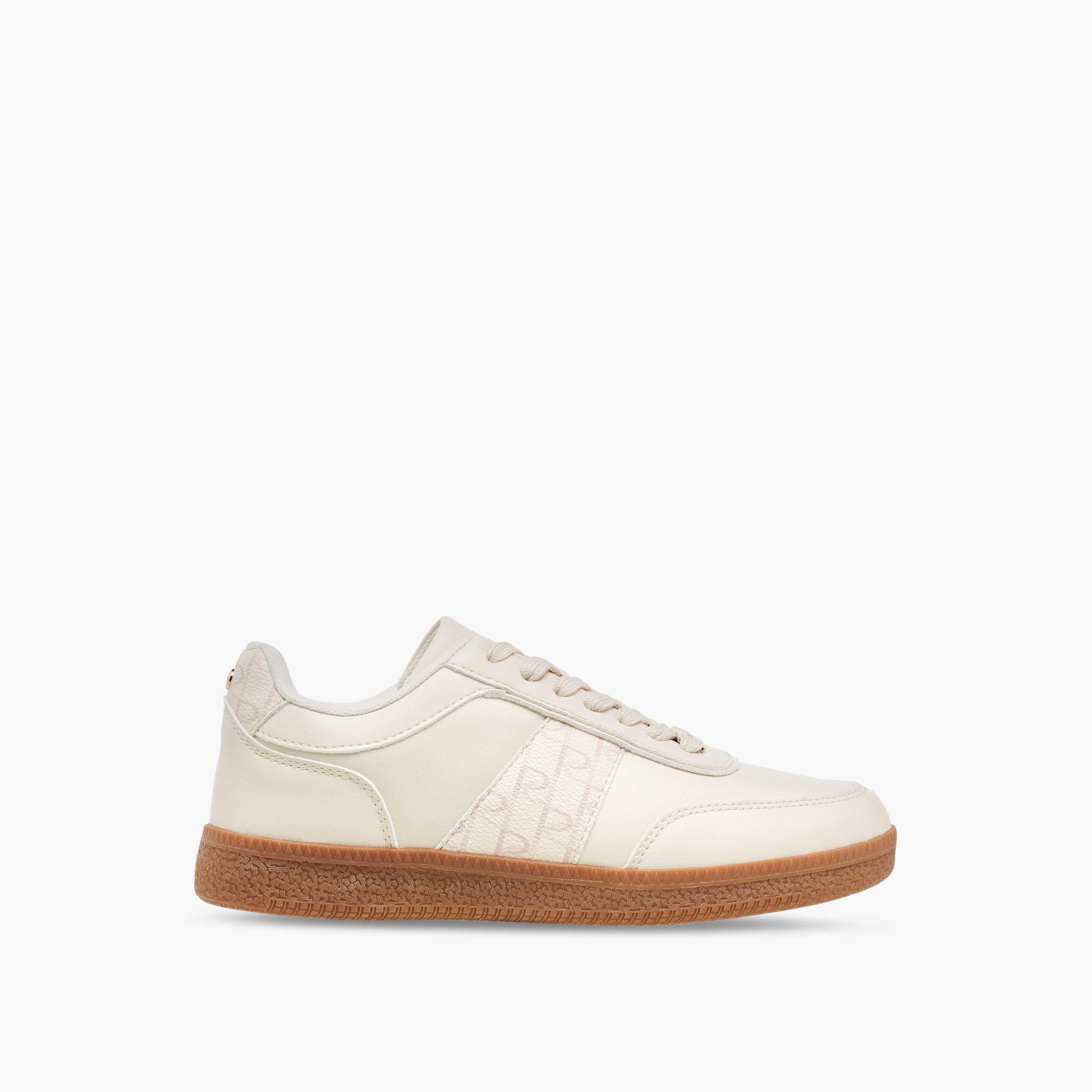 Paprika Monogram Print Sneakers with Lace-Up Closure-women-shoes-sneakers-image-3