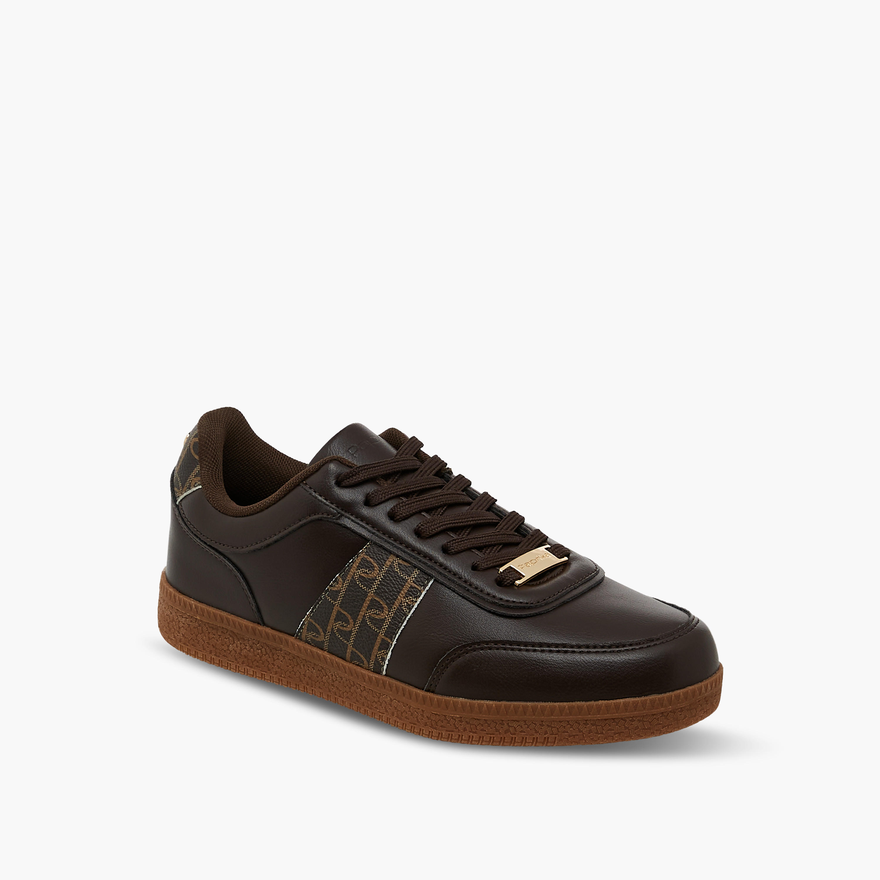Paprika Monogram Print Sneakers with Lace-Up Closure-women-shoes-sneakers-image-2