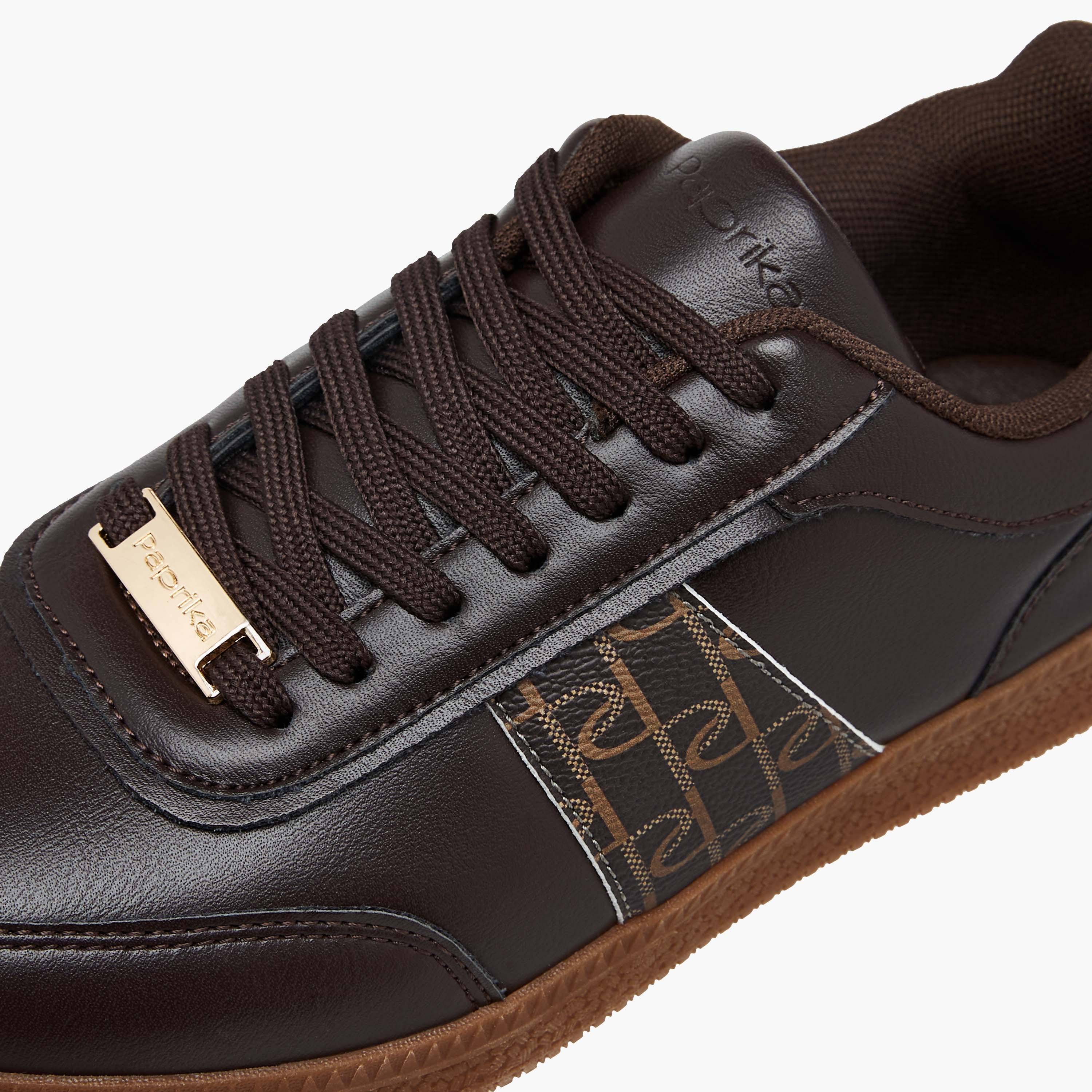 Paprika Monogram Print Sneakers with Lace-Up Closure-women-shoes-sneakers-image-4