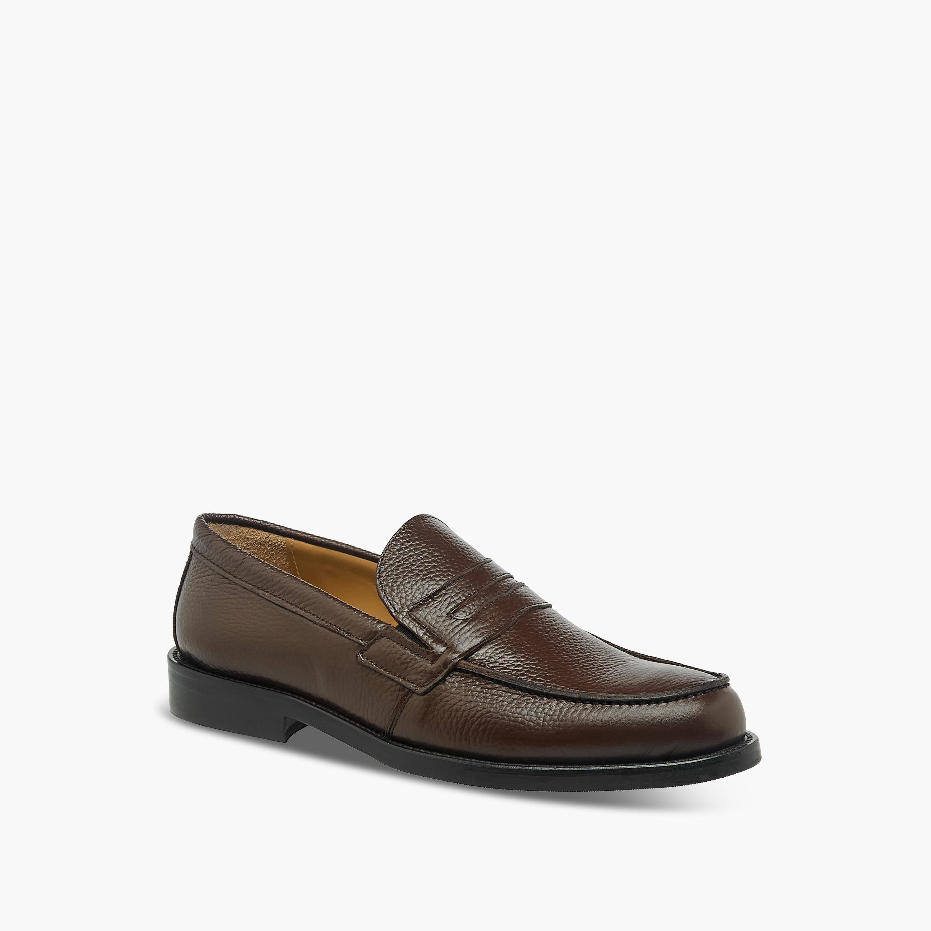 Duchini Men Textured Genuine Leather Loafers-men-shoes-loafersandmoccasins-image-2