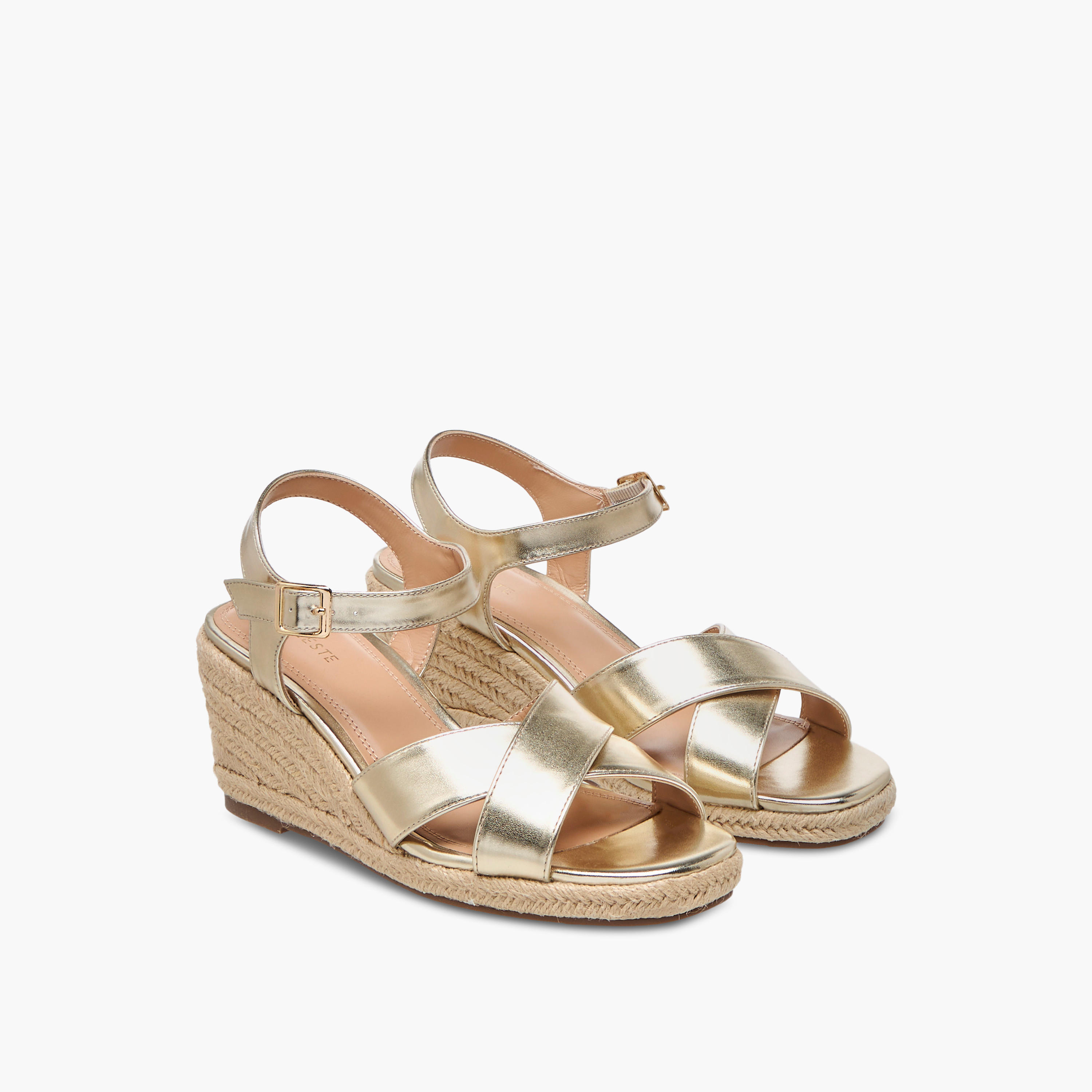 Celeste Women's Cross Strap Sandals with Buckle Closure and Wedge Heel-women-shoes-sandals-heeled-image-1