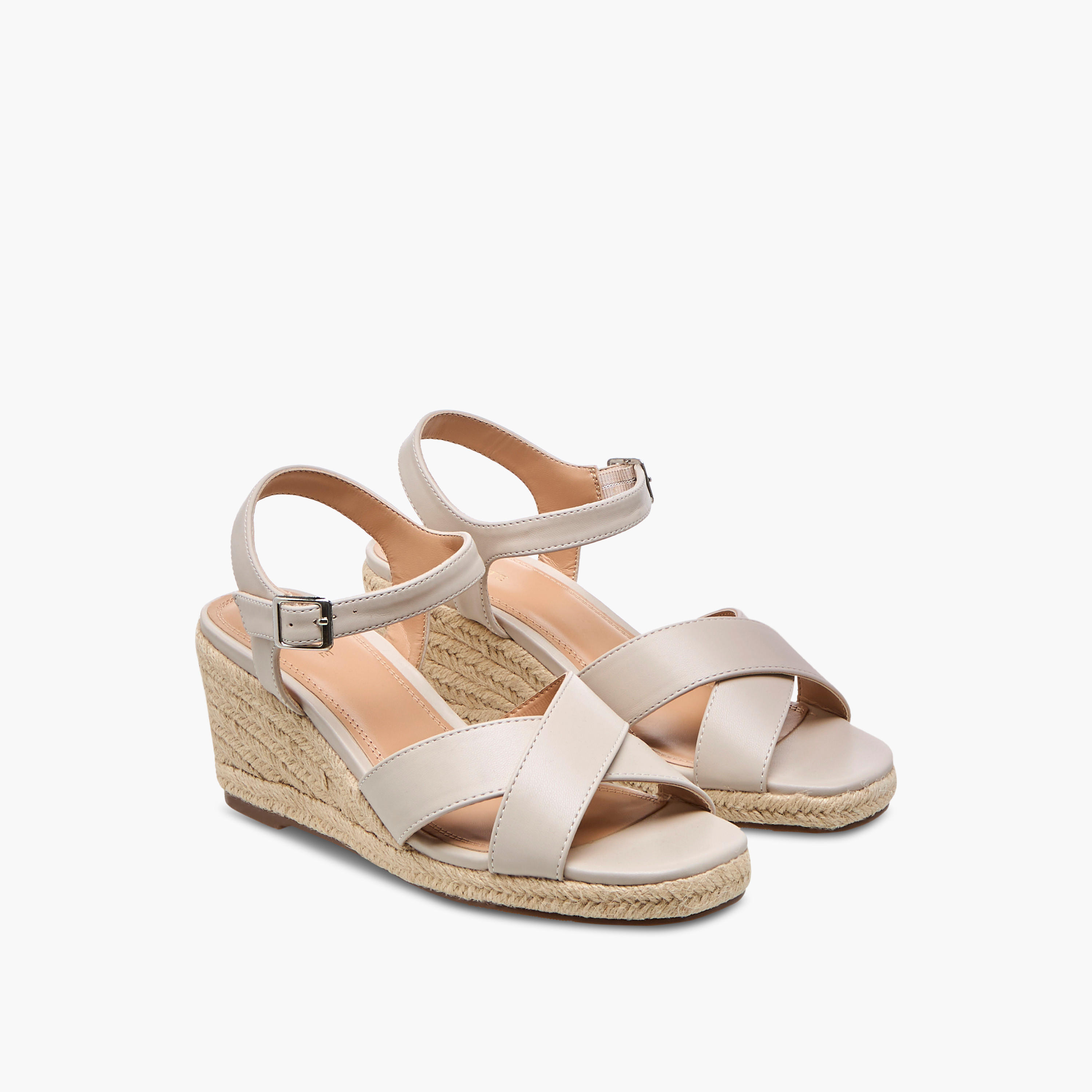 Celeste Women's Cross Strap Sandals with Buckle Closure and Wedge Heel-women-shoes-sandals-heeled-image-1