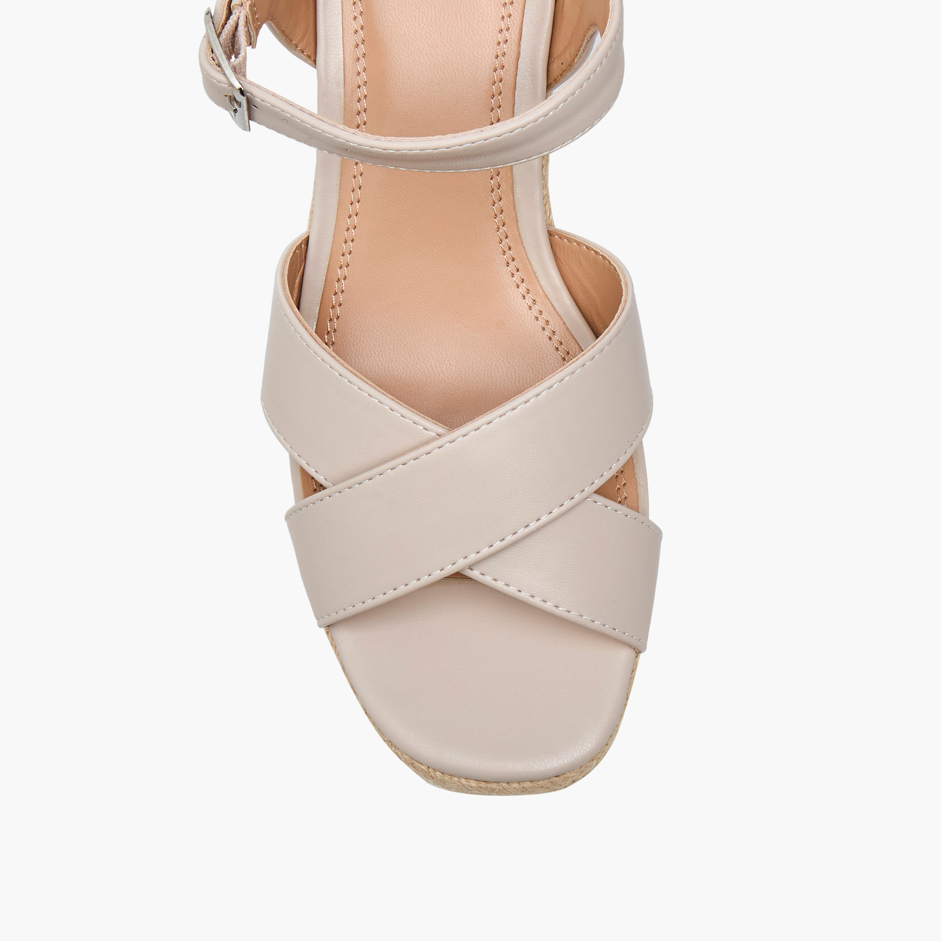 Celeste Women's Cross Strap Sandals with Buckle Closure and Wedge Heel-women-shoes-sandals-heeled-image-4