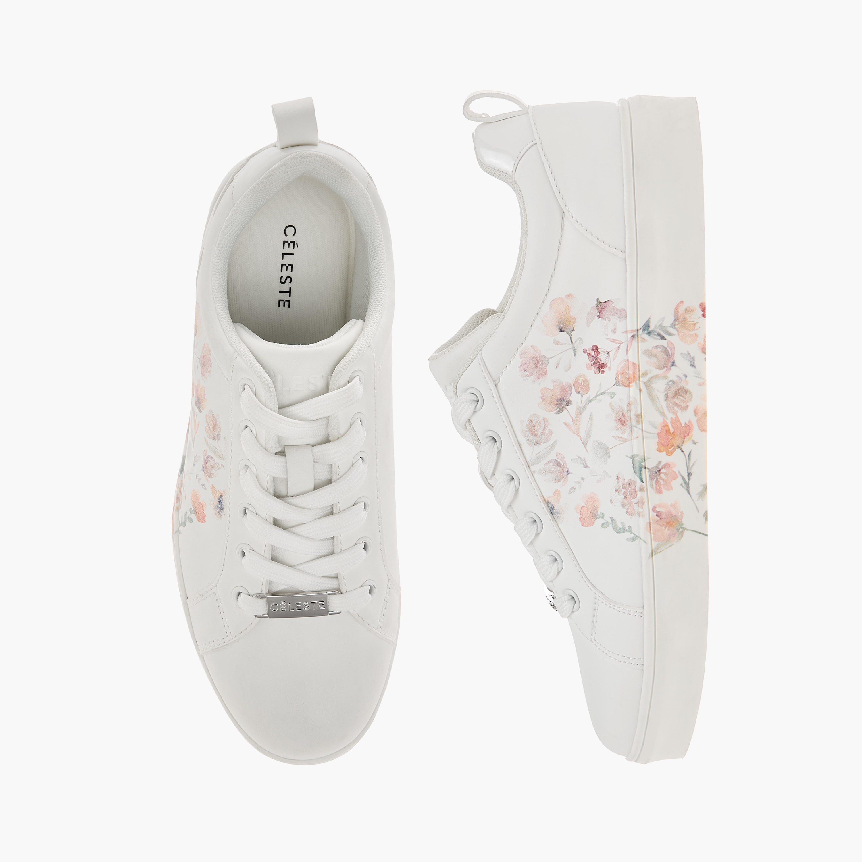 Celeste Women's Floral Print Sneakers with Lace-Up Closure-women-shoes-sneakers-image-1