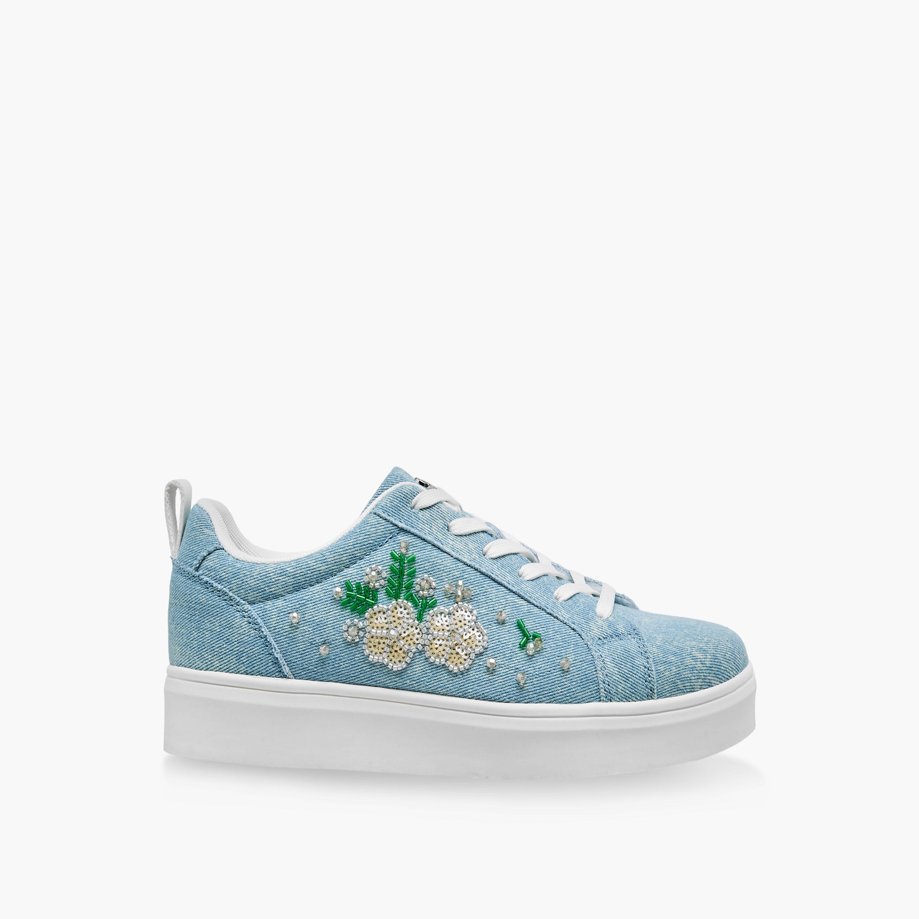 Celeste Women Denim Embroidered Ankle Sneakers-women-shoes-sneakers-image-3