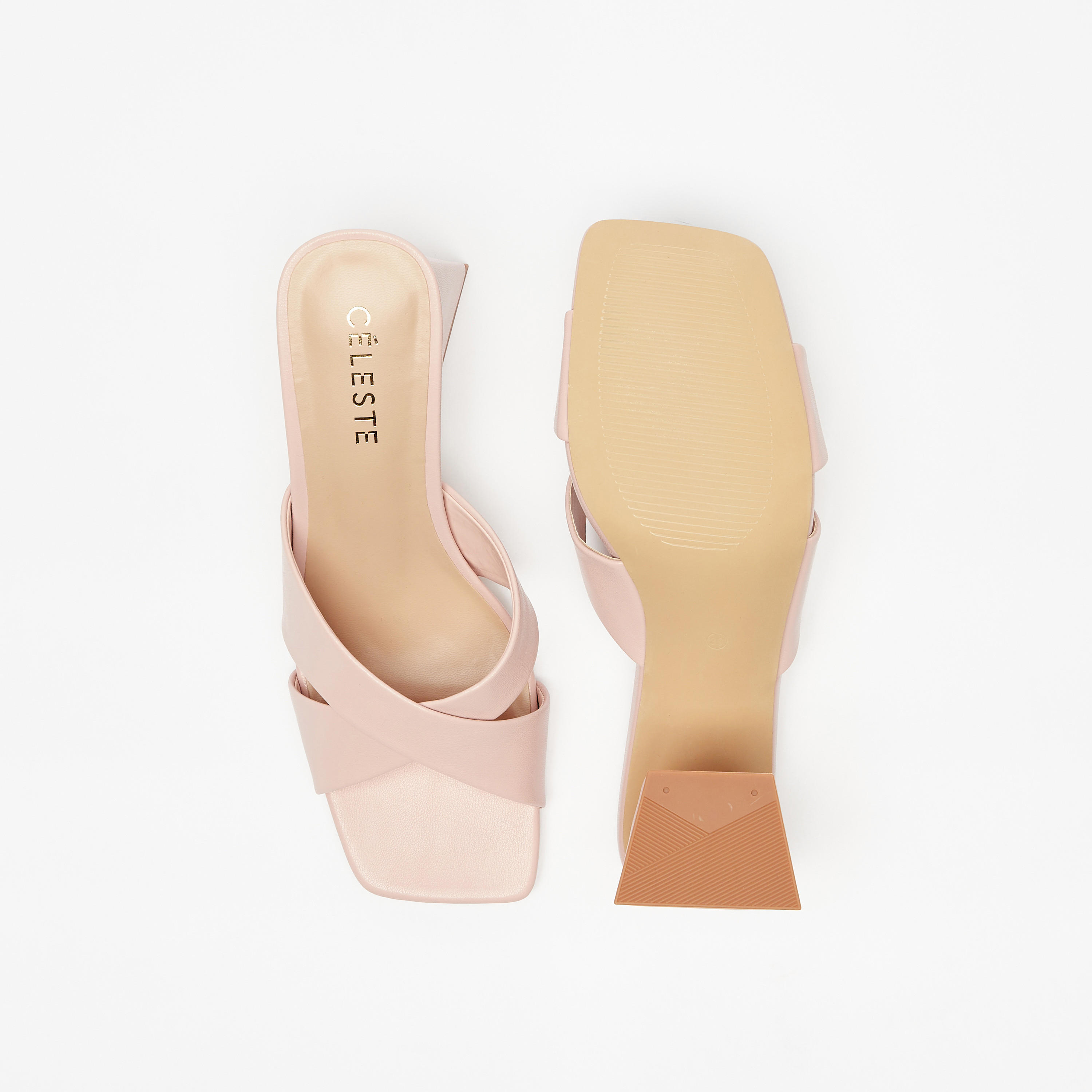 Celeste Solid Slip-On Sandals with Cross Straps and Block Heels-women-shoes-heels-image-4